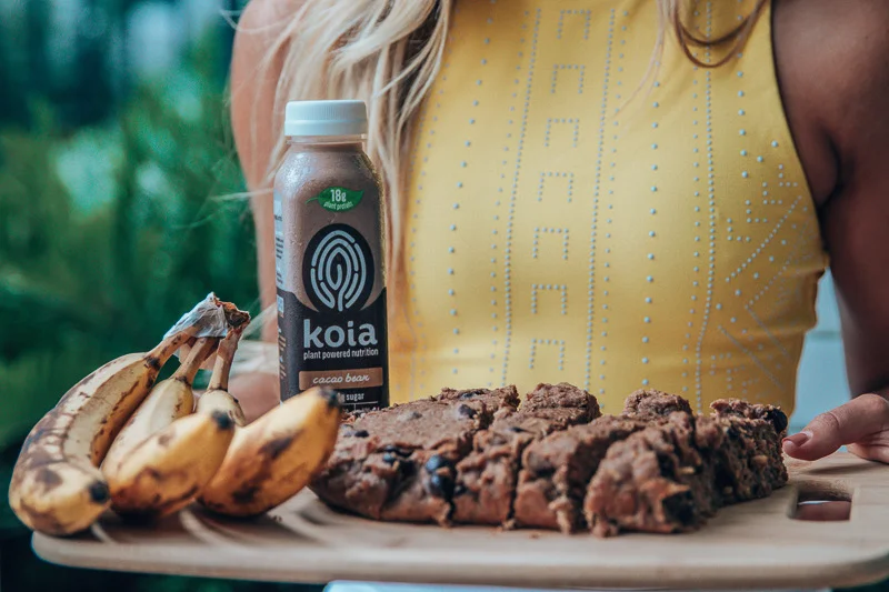 Vegan Protein Chocolate Chip Peanut Butter Banana Bread