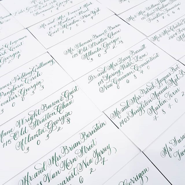 So many envelopes...so little time...
.
.
.
.
.
#pointedpen #handcalligraphy #handlettering #calligraphie #calligraphyartist #calligraphy #weddinginspiration #weddingpaper #weddinginvitations