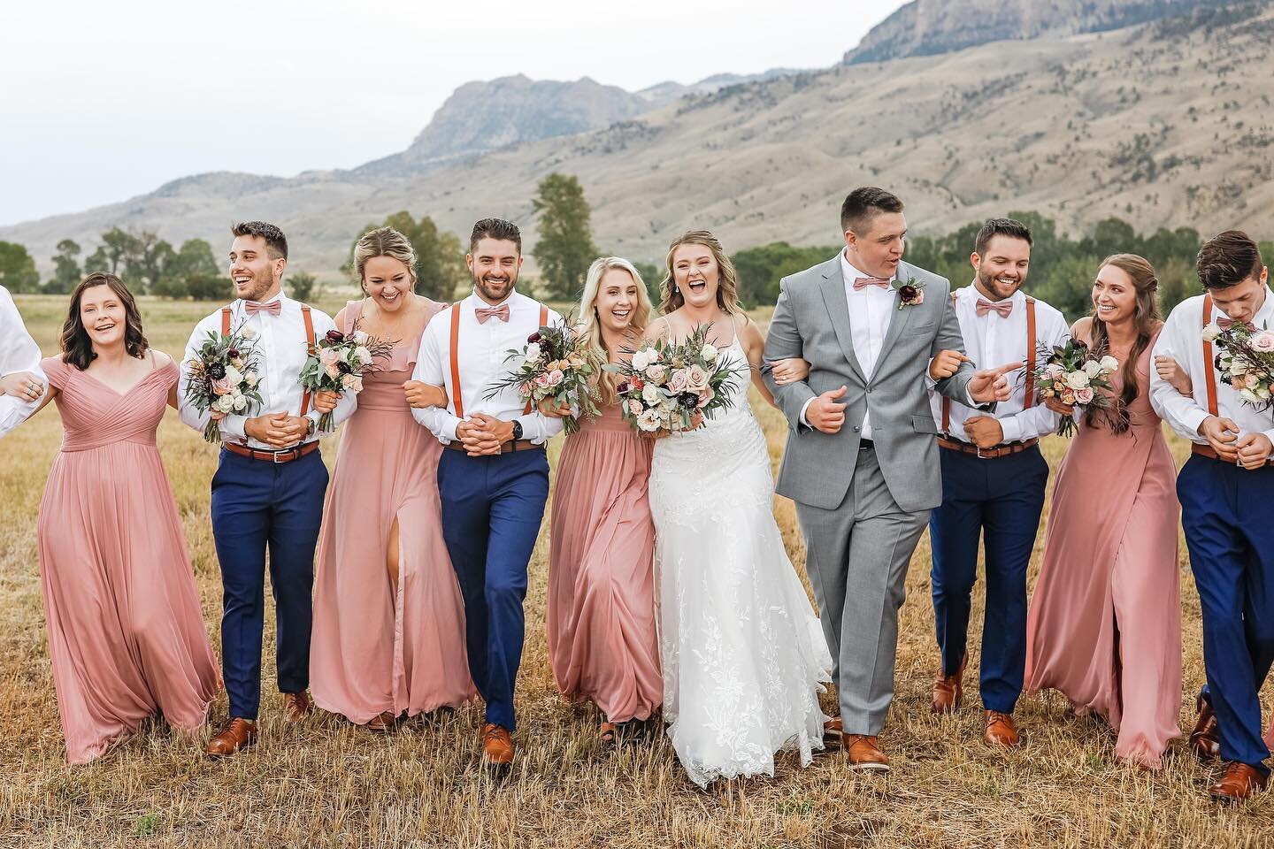 The colors all play so well together with that pop of blue from the groomsmen wouldn't you agree?!
Lovely Bride &amp; Groom: @soph_mcclure &amp; Cap
Photo Credit: @saranagelphotography

#localflowers #weddingflorist #wyomingflorist #montanaflorist #c