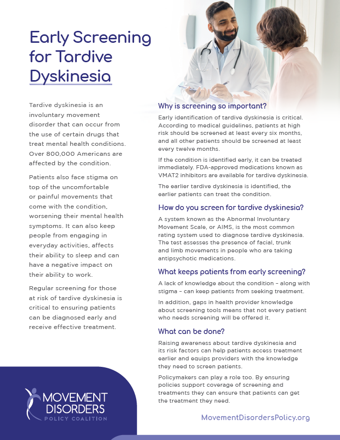 Early Screening for Tardive Dyskinesia