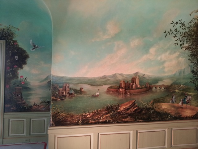 ocean and landscape in wall mural