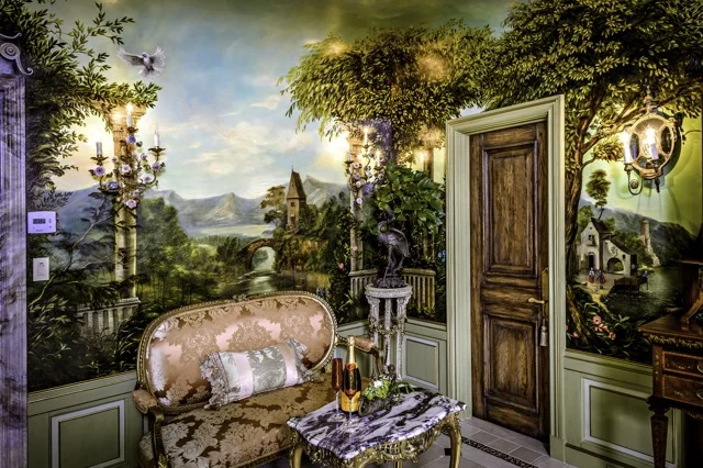 A Detailed wall mural transforms a space