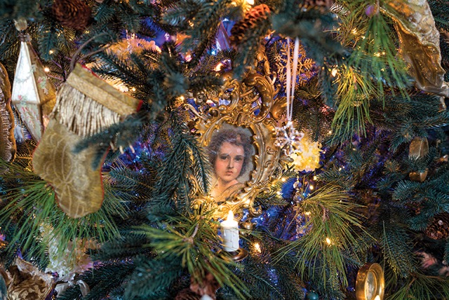 Close Up of Portrait Ornament Holiday Design by Jennifer Chapman