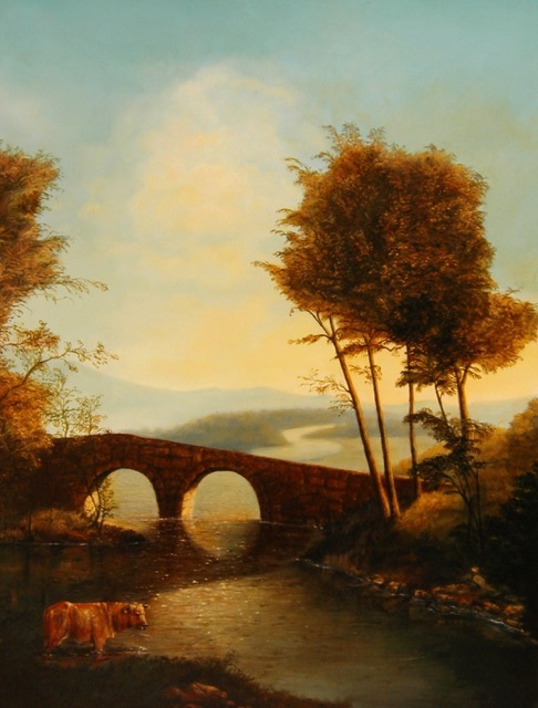 Cobblestone Bridge Painting by Jennifer Chapman