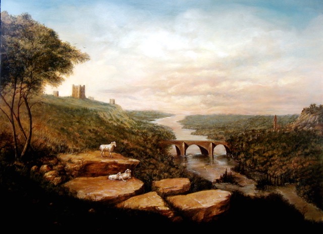 Hillside Castle Painting by Jennifer Chapman