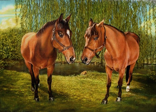 Horses Portrait by Jennifer Chapman