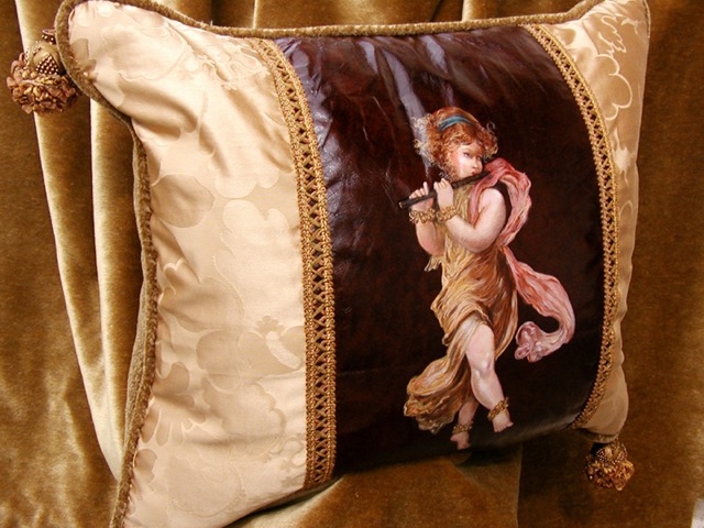 Child with Flute Pillow from the Masterpiece Collection by Jennifer Chapman