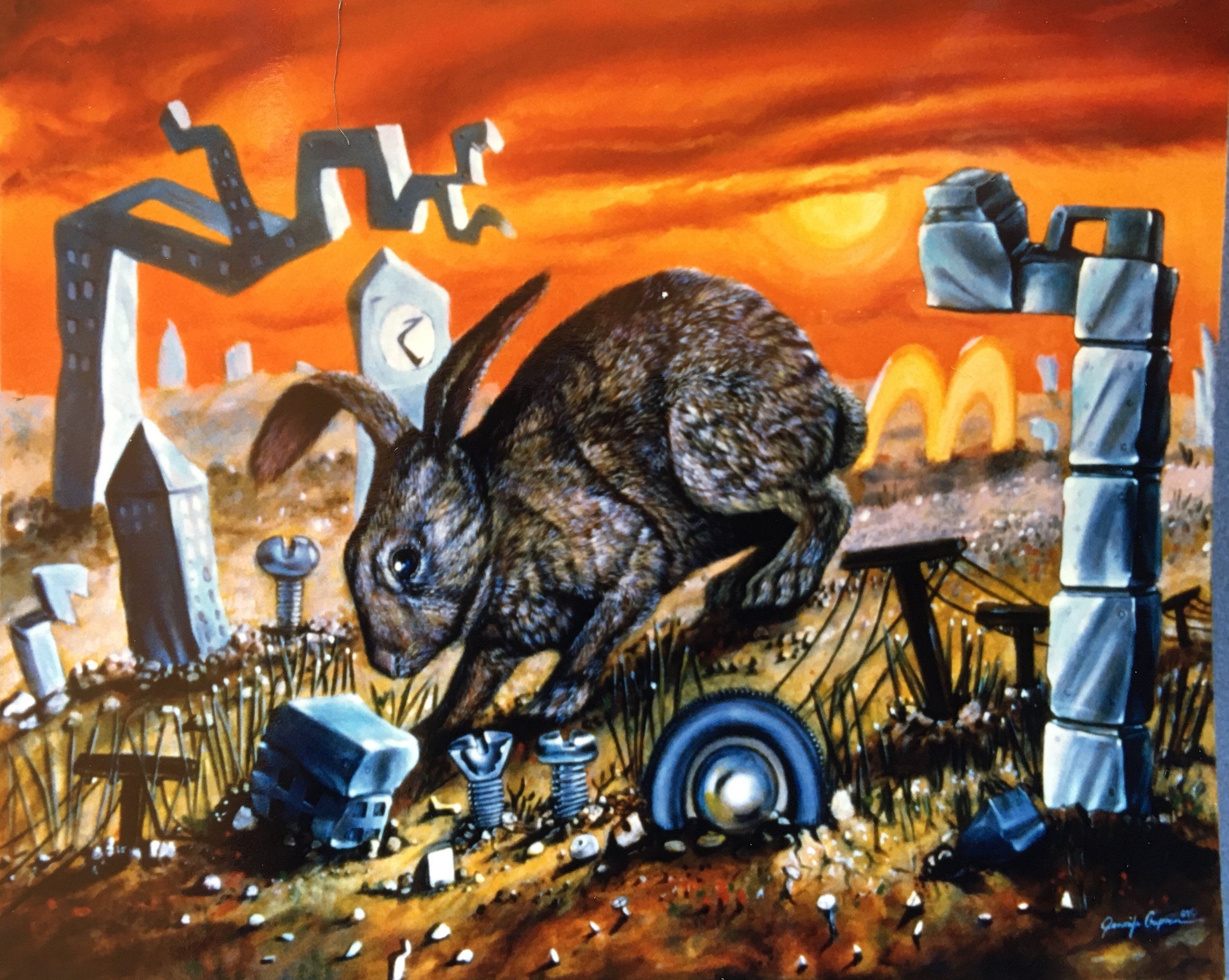Modern Day Hare Painting by Jennifer Chapman