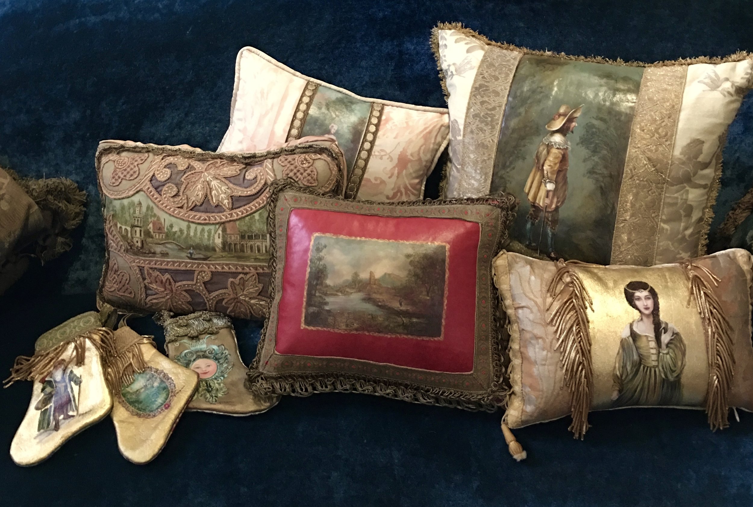 Pillows and Stockings from the Masterpiece Collection by Jennifer Chapman