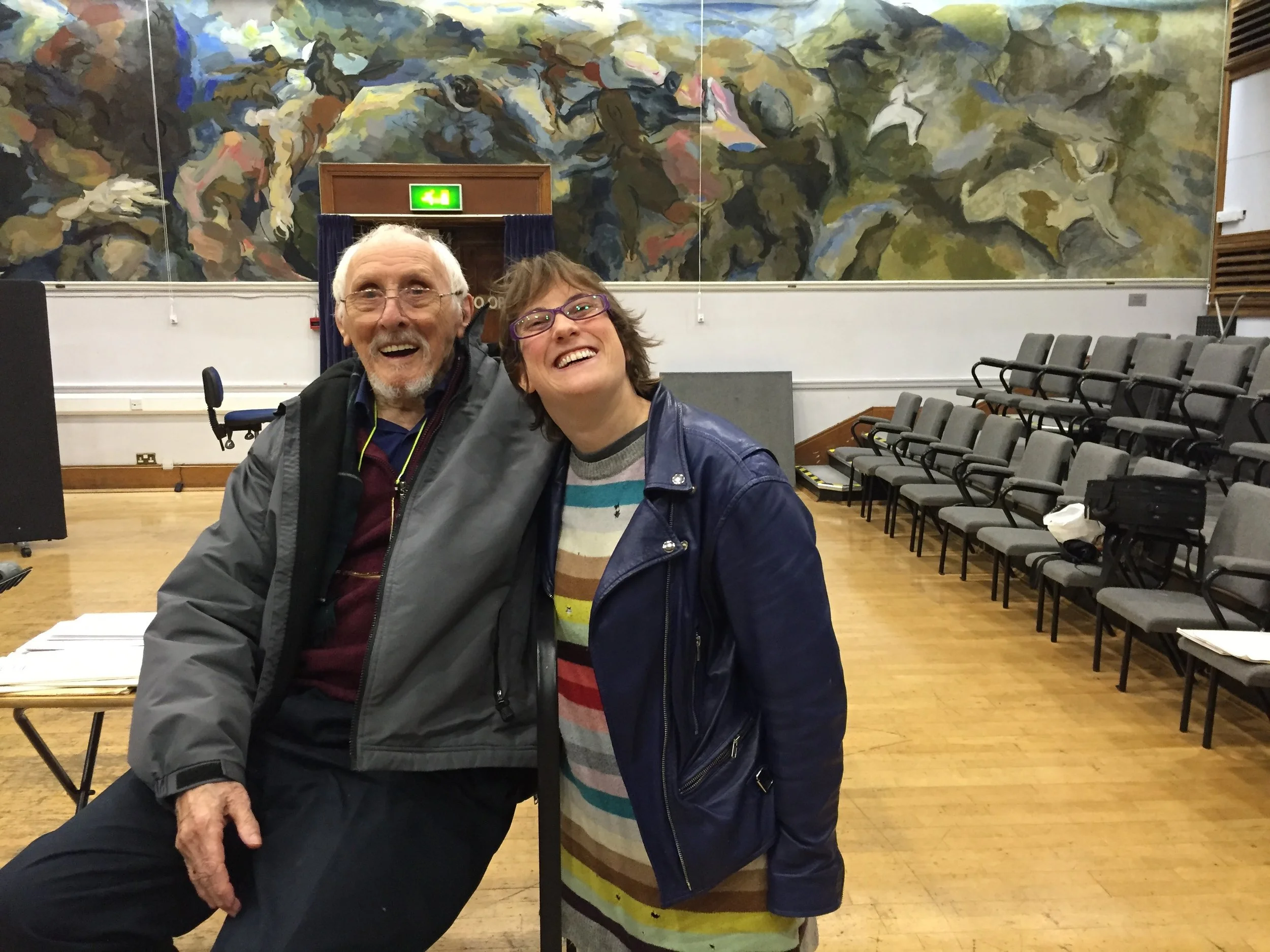 Photo of robyn and Tony Douglas MBE at Morley college`