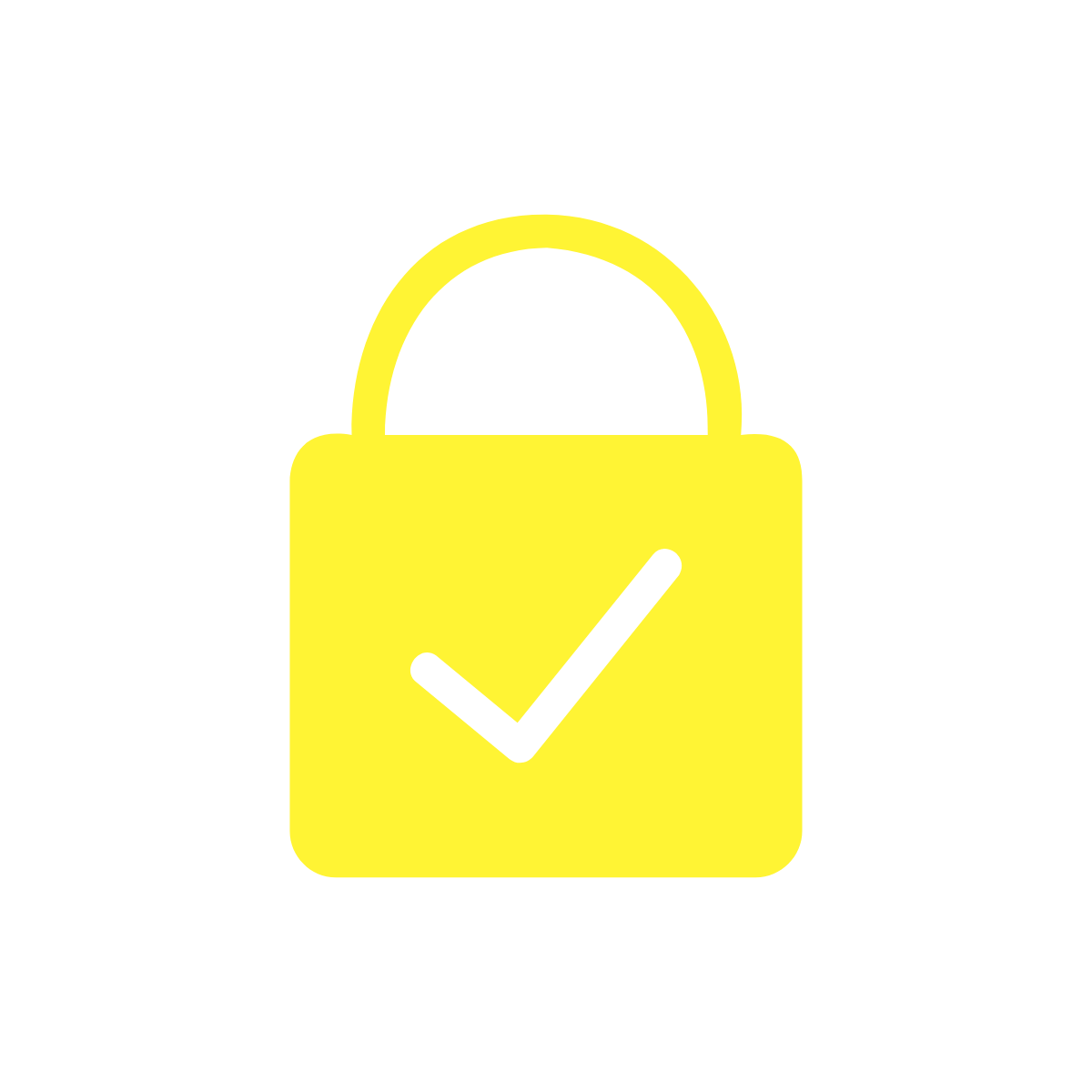 Padlock with a Tick in the middle of it
