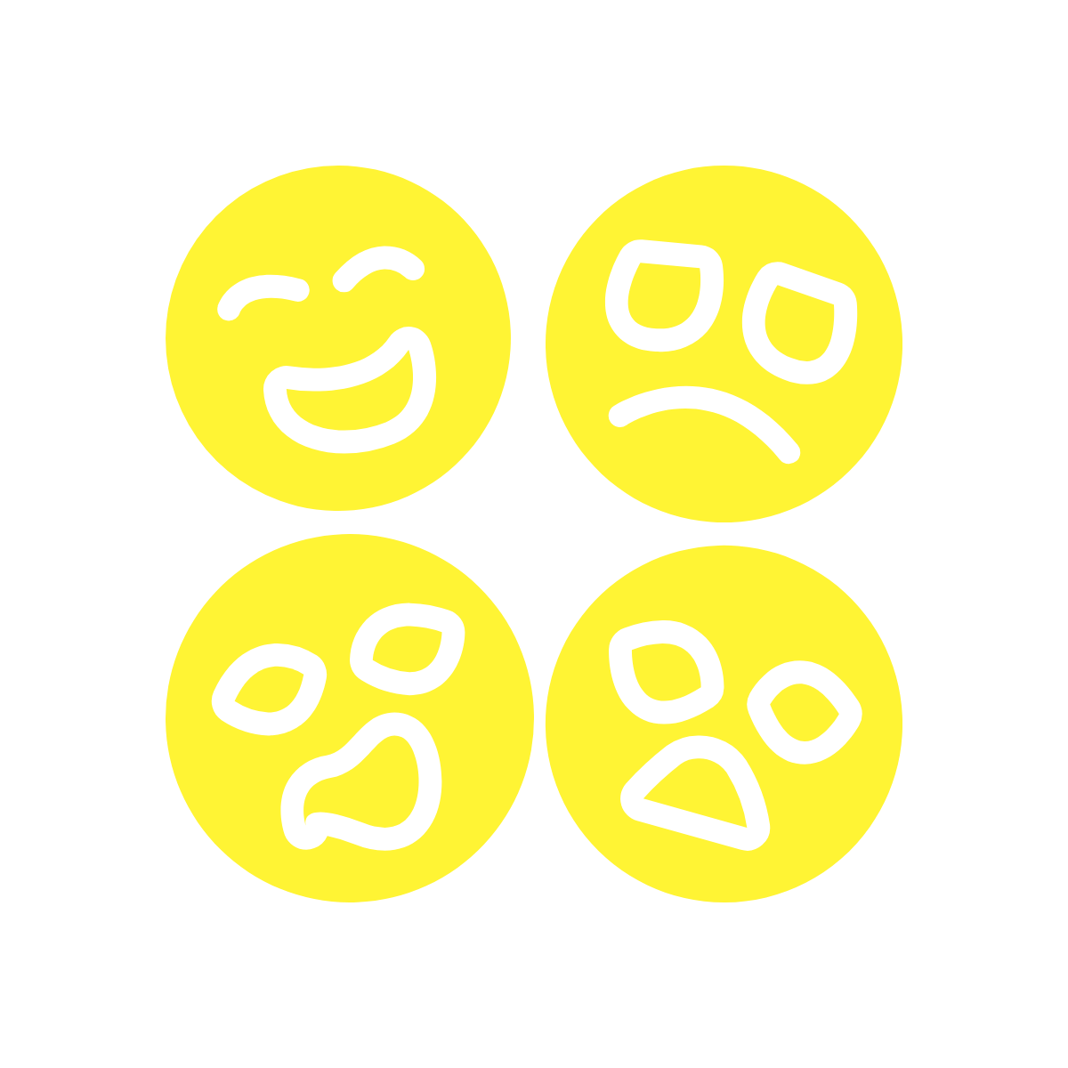Faces showing a range of emotions.