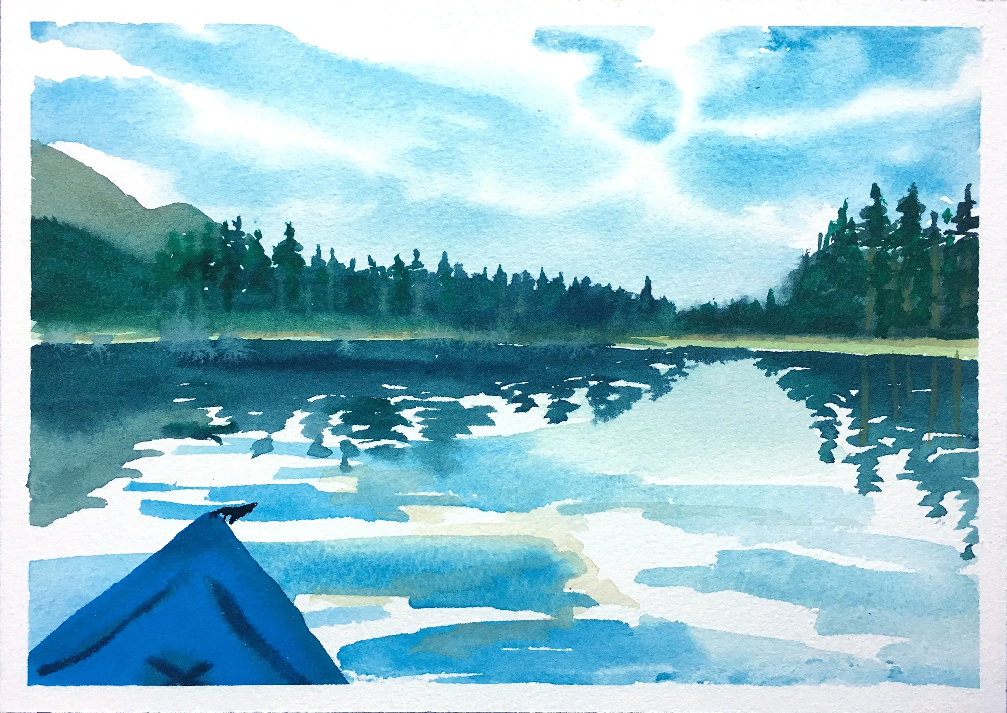 #172 - Blue Kayak on String Lake