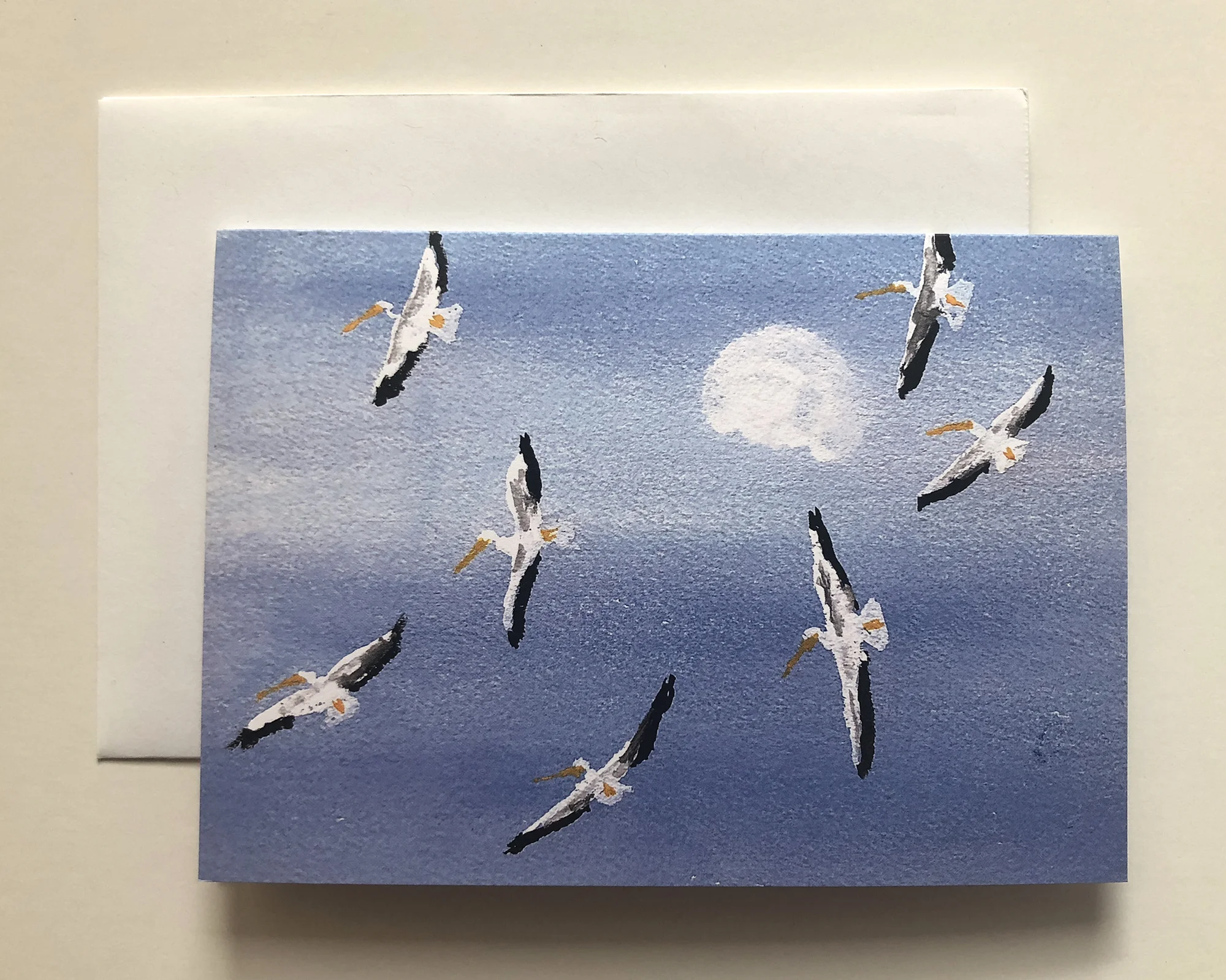 White Pelicans - Greeting Card