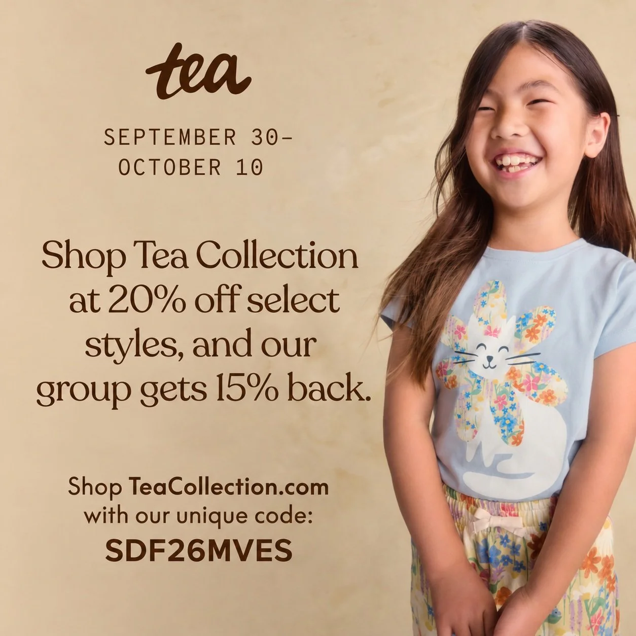 Our kids may not be getting any shorter, but their pants definitely are! 😅
Refresh their school wardrobes while supporting our school. From September 30&ndash;October 10, shop Tea Collection for 20% off select styles, and our school will receive 15%