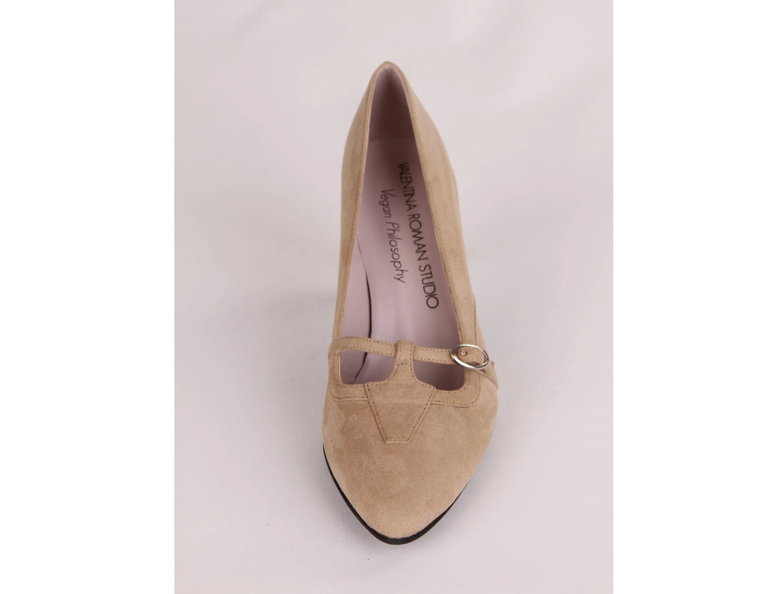 Escarpins vegan sans cuir femme salomés Nora beige talon aiguille haut Chaussures vegan femme — VALENTINA ROMAN STUDIO Chaussures Véganes