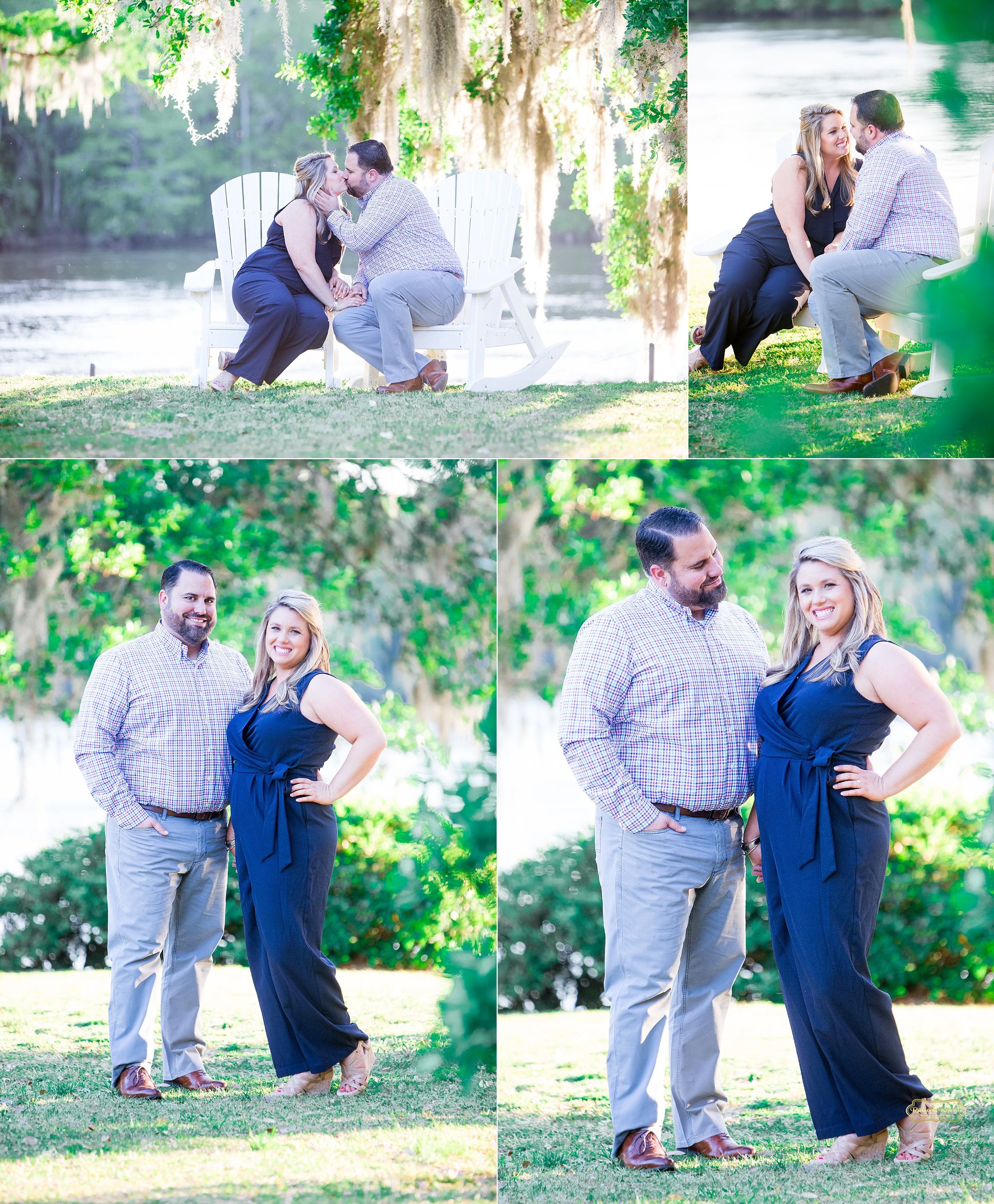 couple intimate moments for engagement shoot at wachesaw plantation eith lady dressed in blue romper with ramona nicolae photography.jpg