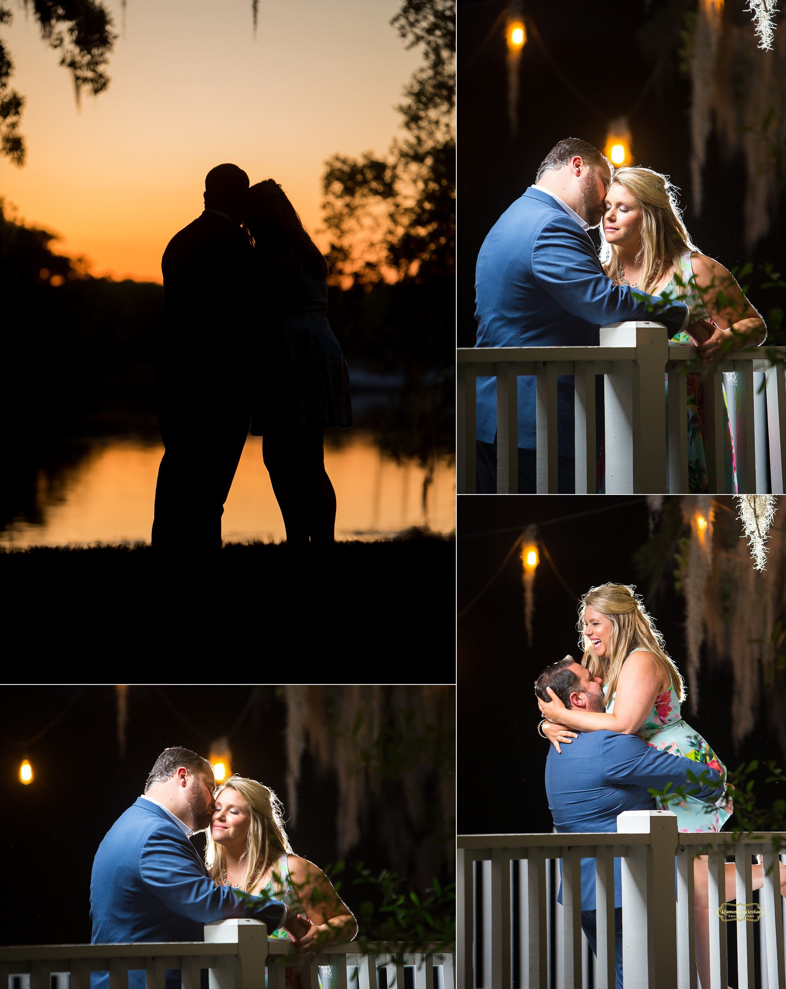 silhouette and night time engagement photos at wachesaw plantation.jpg