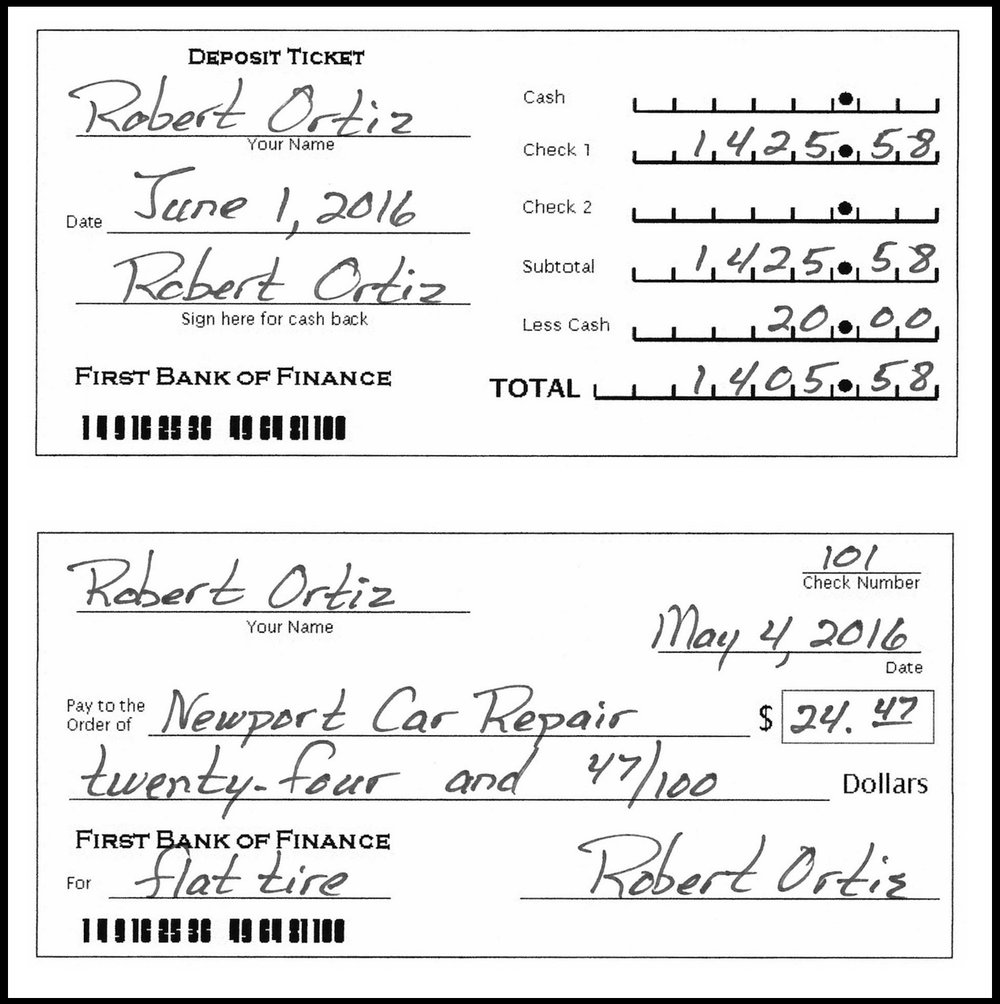 The Checkbook Project — Math Things Within Checkbook Register Worksheet 1 Answers