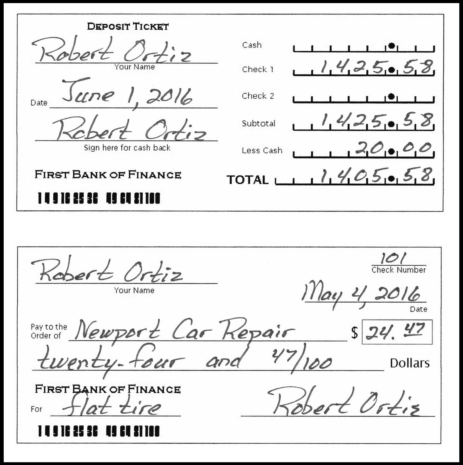 The Checkbook Project — Math Things