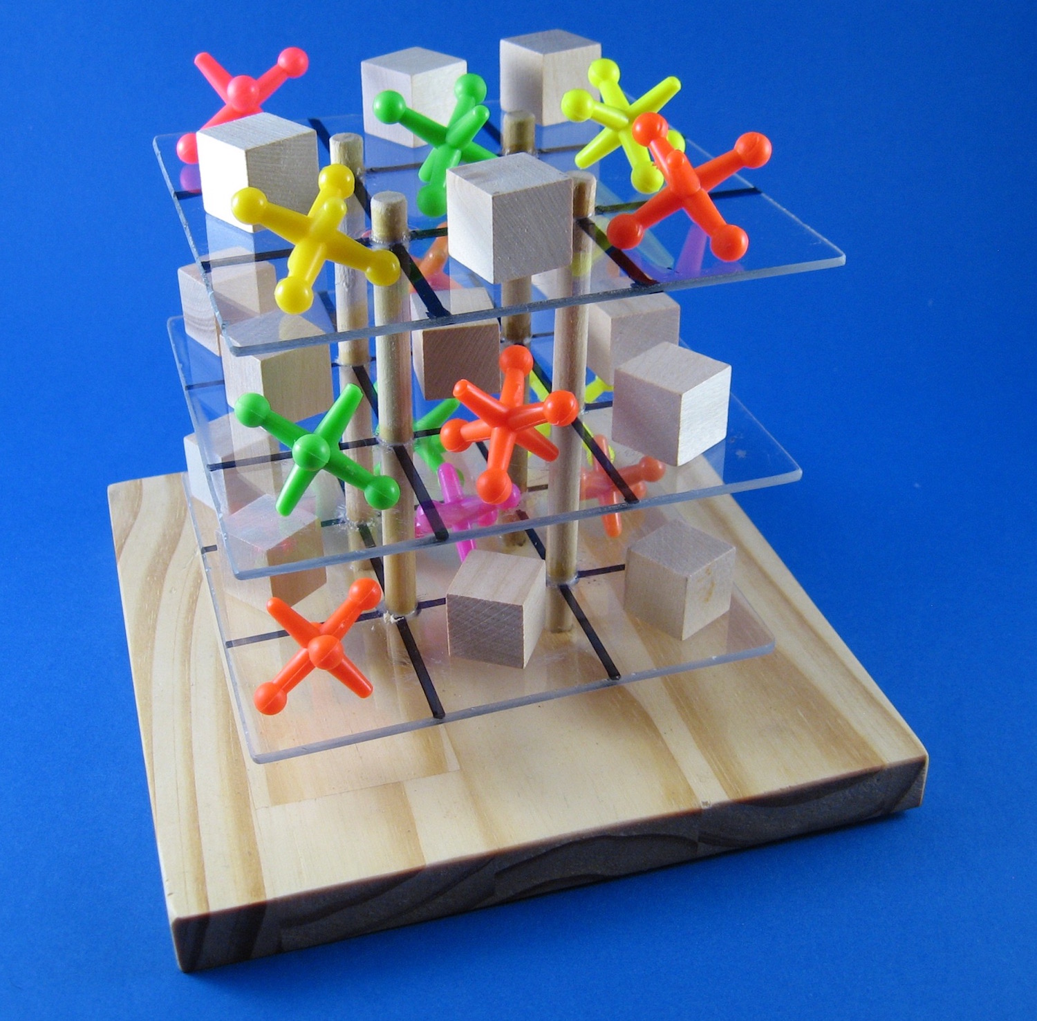 Three-dimensional tic-tac-toe can be played on three arrays of 3x3