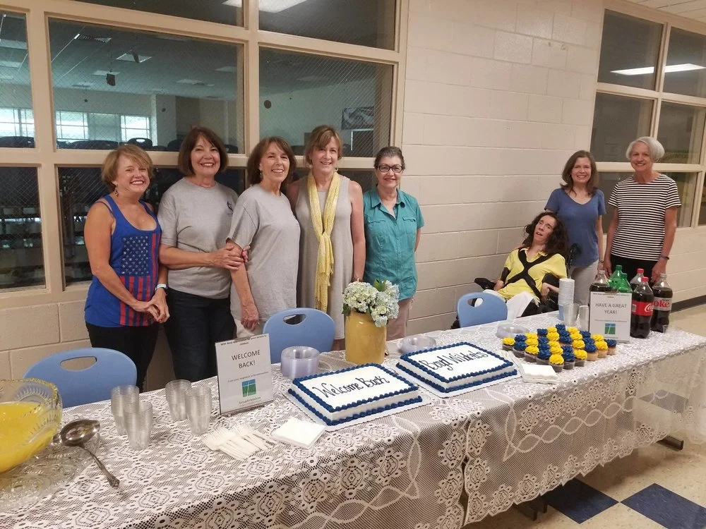 A few of Broadmeadow UMW members at the Boyd Elementary "Welcome Back to School" party.