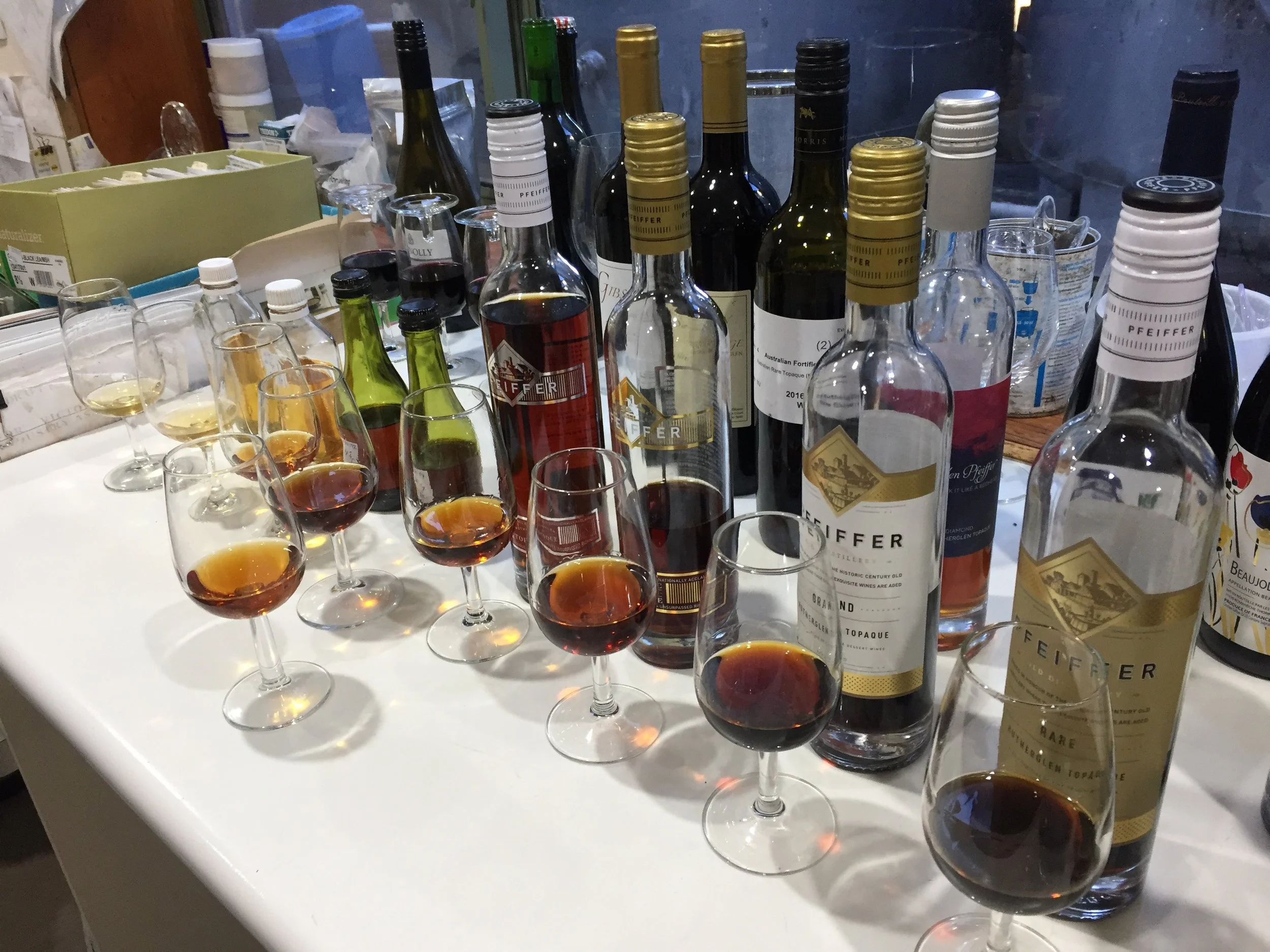 intense tasting: young Topaque on the left, old on the right