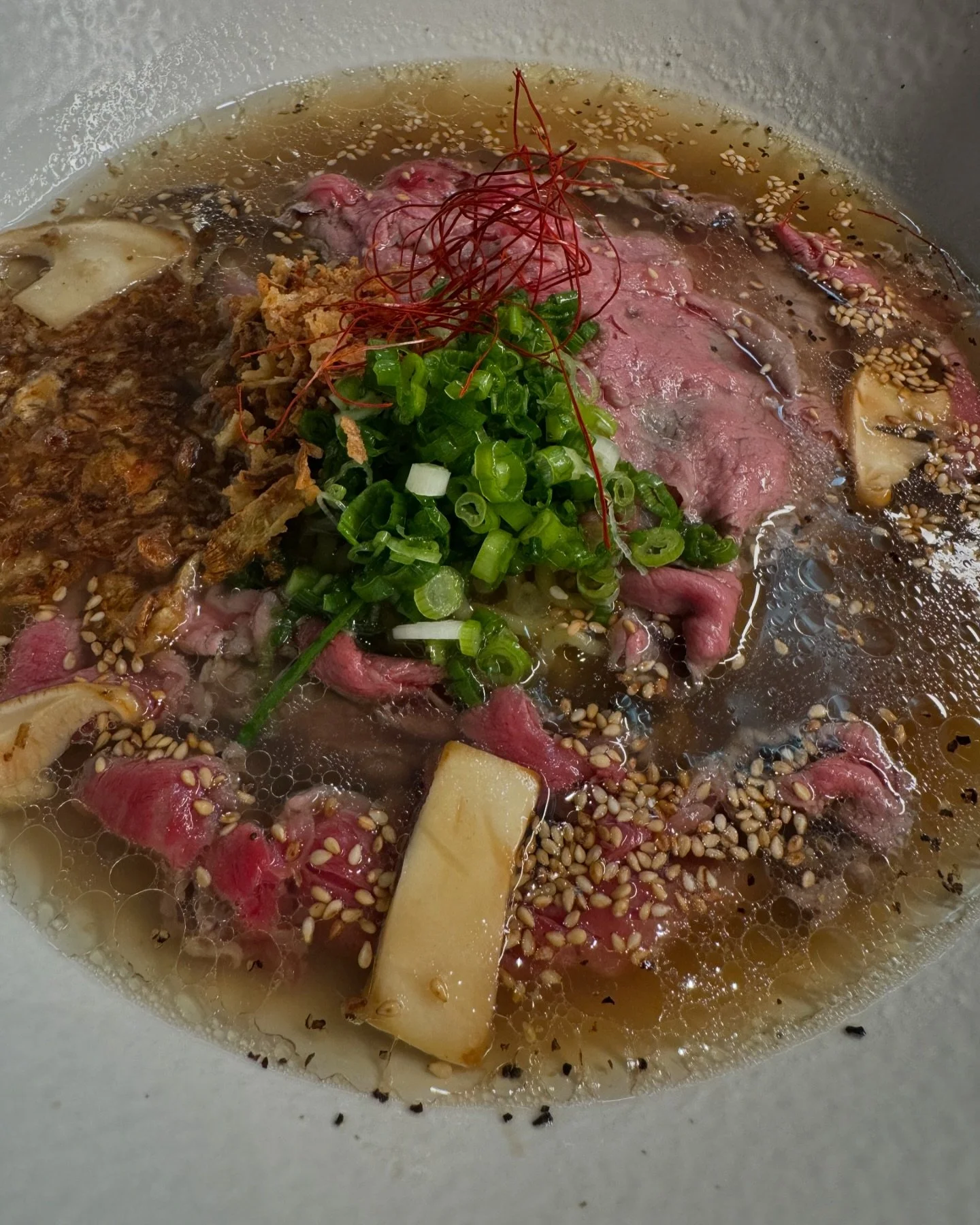 Wagyu &amp; Matsutake (Pine Mushroom) Shabu Shabu Ramen for tomorrow&rsquo;s lunch??
Available at @baitenseattle window from 12pm-3pm and eat at @tamaribarseattle &lsquo;s Patio!! 
Special Patio only Deal!! 
Eating hot Ramen outside is super 😋 

Let