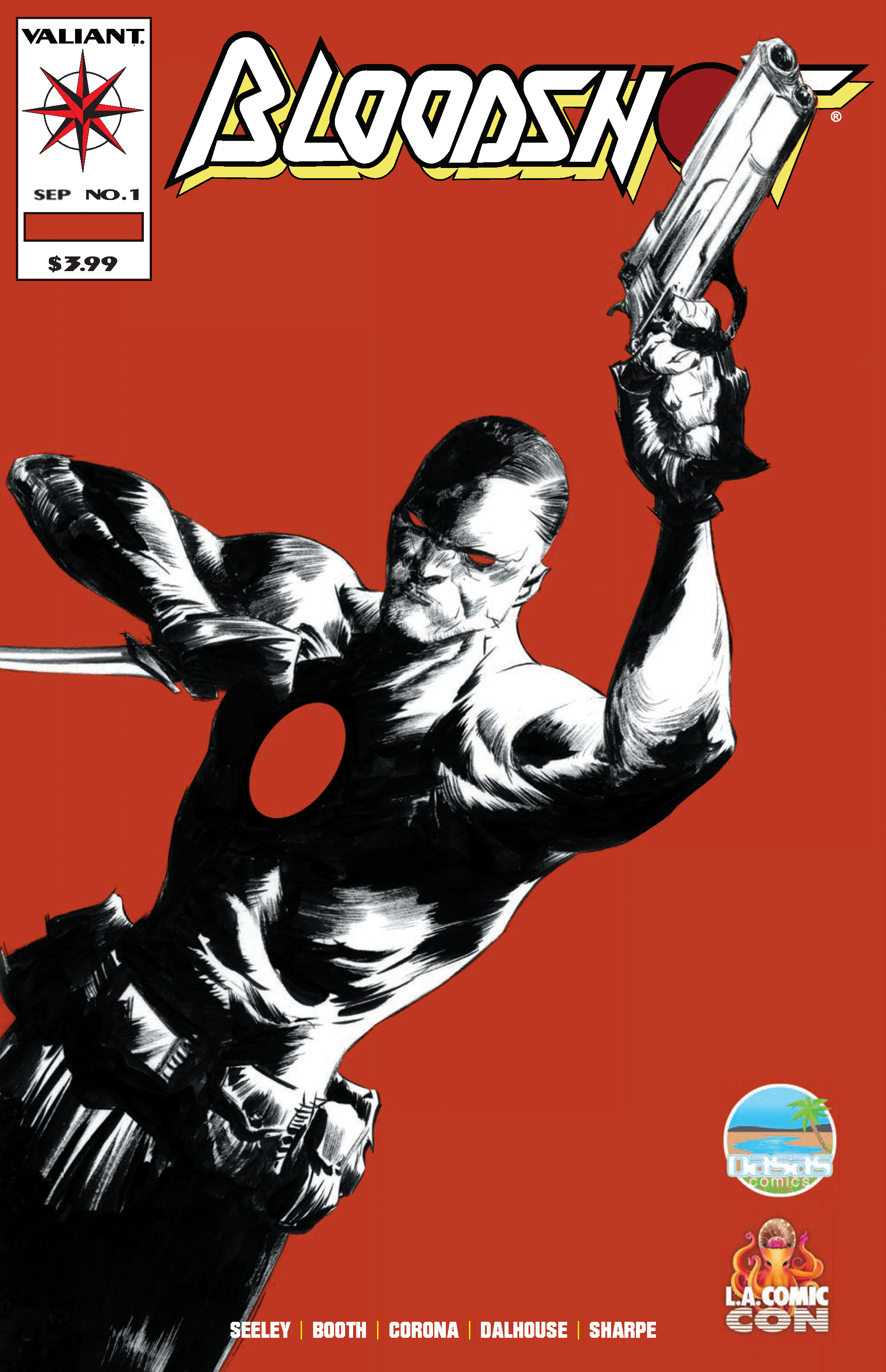 Bloodshot #1 OASAS Comics / LACC 2019 Retro Tradedress Black and White and Red Variant