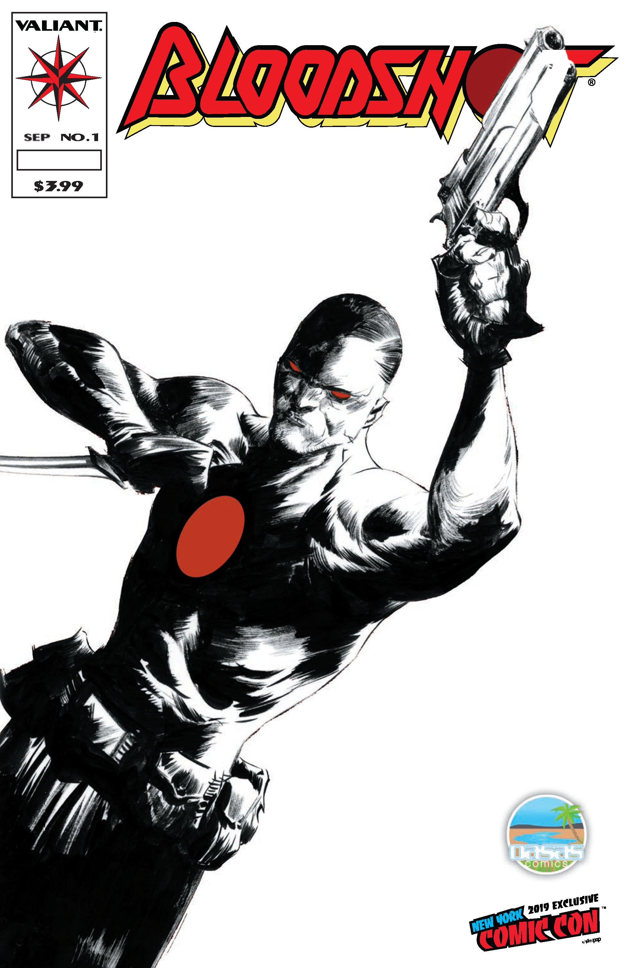 Bloodshot #1 OASAS Comics / NYCC 2019 Retro Tradedress Black and White Variant