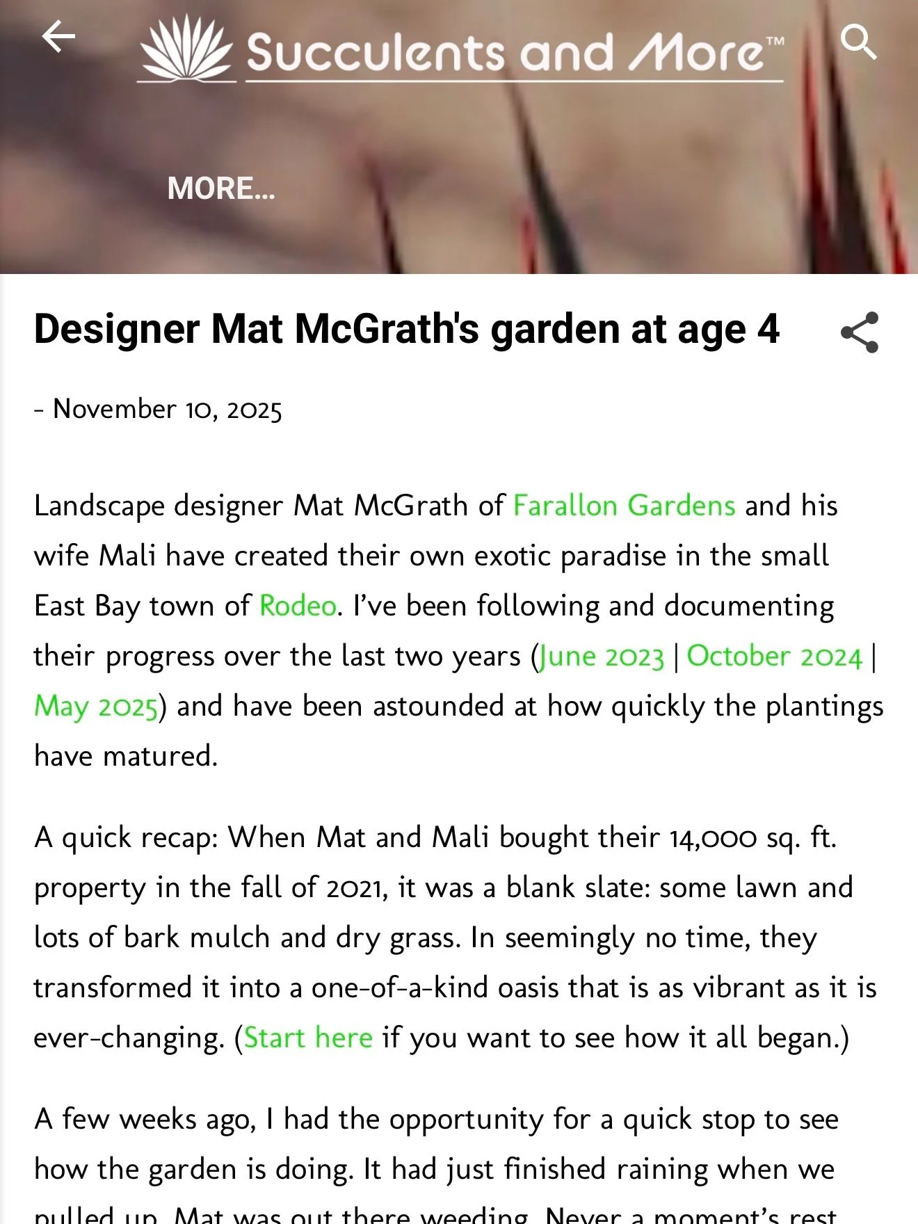 A few weeks ago our good friend Gerhard Bock @succulentsandmore paid us a visit. It&rsquo;s always great seeing Gerhard. We love his enthusiasm for what we do, his excellent photographs and attention to detail. New blog post link in bio.