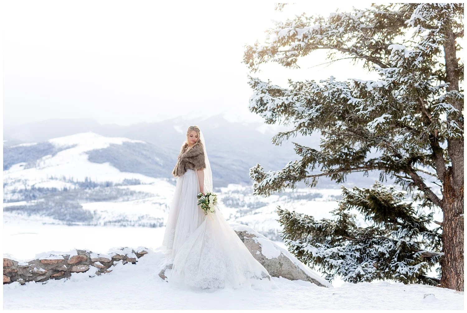 A stunning bride in the mountains of Breckenridge, Colorado