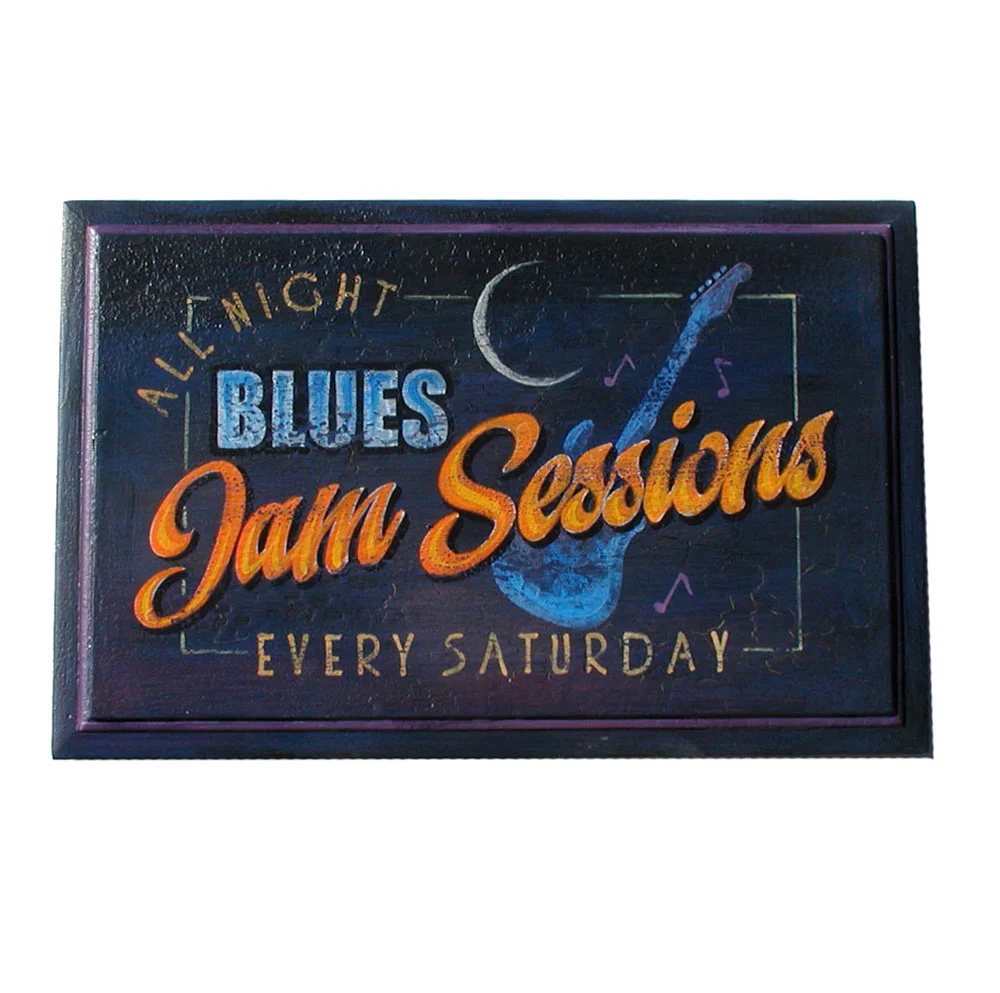 Vintage Style Hand Painted Blues Club Sign