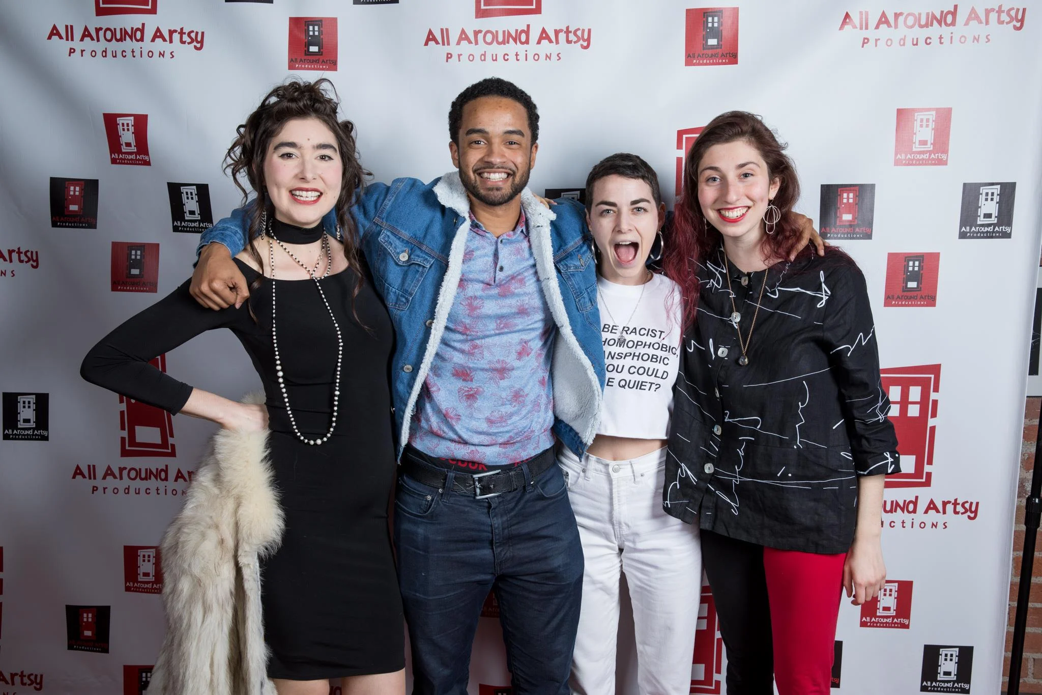From Left to Right: “ReEntry” (music video) actors Bonnie Rockwood, Drez Ryan and Andie Morgenlander with Director Kira Bursky at the All Around Artsy Music Video Premiere Party.