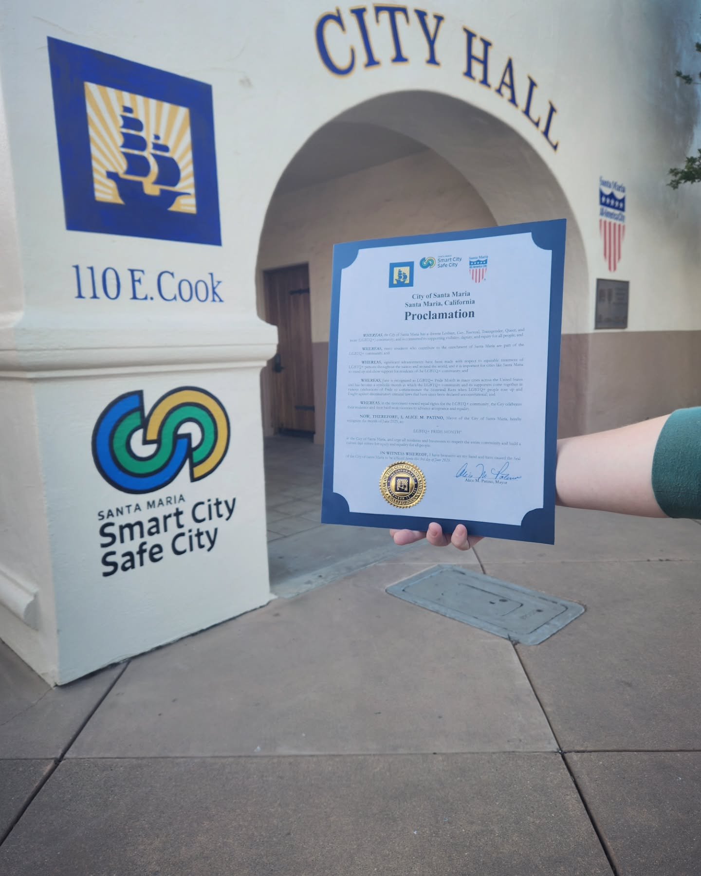 Today, the Santa Maria City Council officially declared June as Pride Month in the city of Santa Maria. The support of local leadership is vital to the LGBTQIA+ community. We are thankful to @cityofsantamariaca for working towards a more equitable Sa
