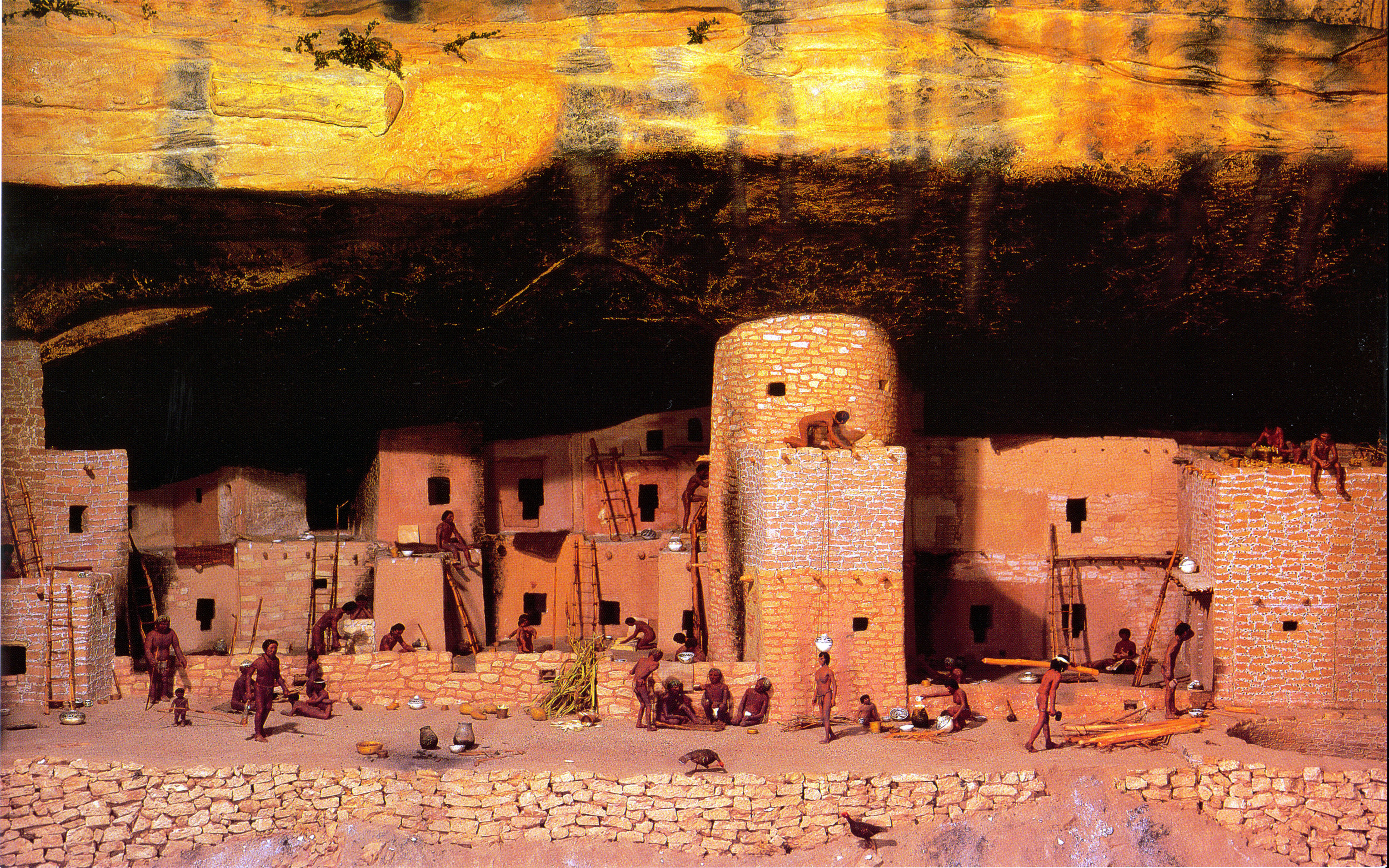 Diorama #5, Spruce Tree House, the subject of the augmented reality project. NPS Photo.