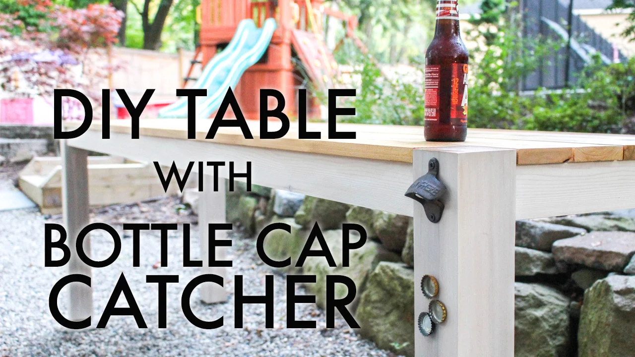 DIY Outdoor Table with Bottle Opener