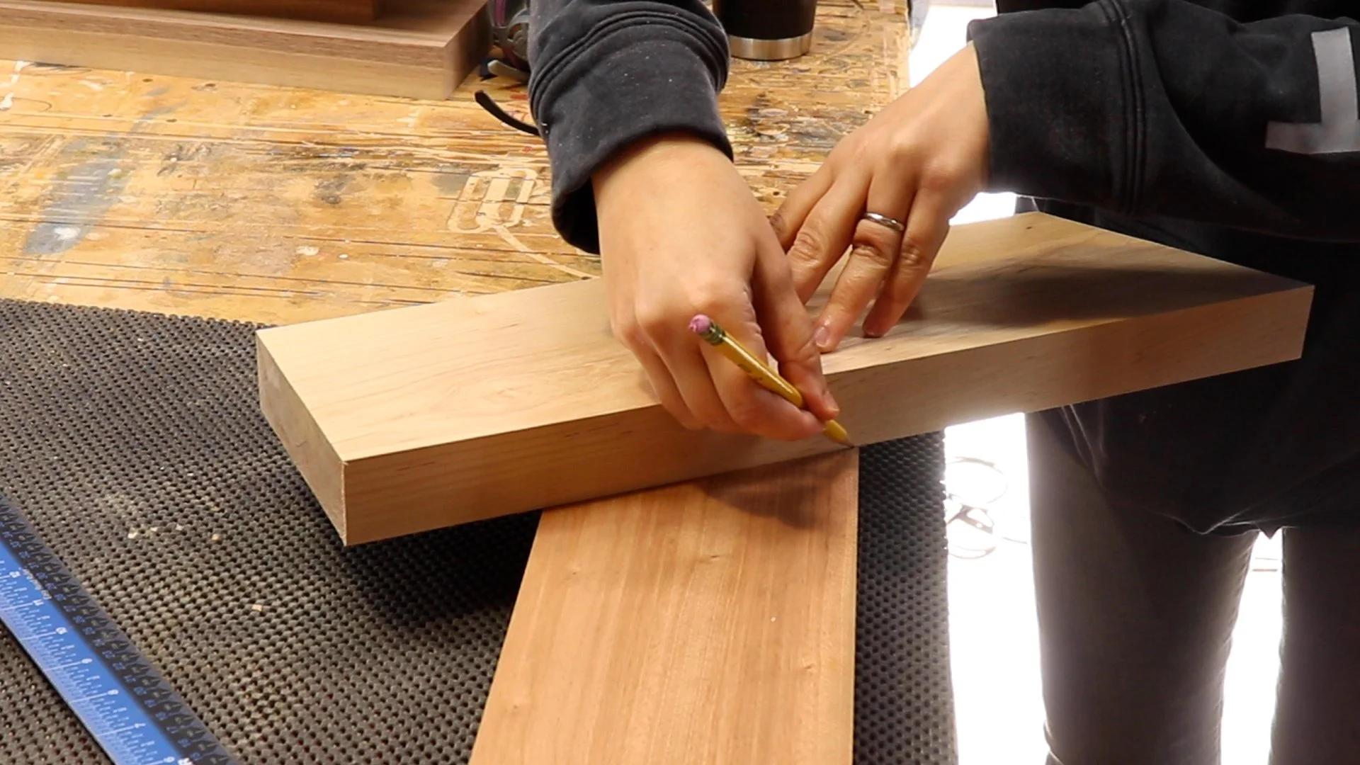 Side Table with Angled Box Joints — 3x3 Custom