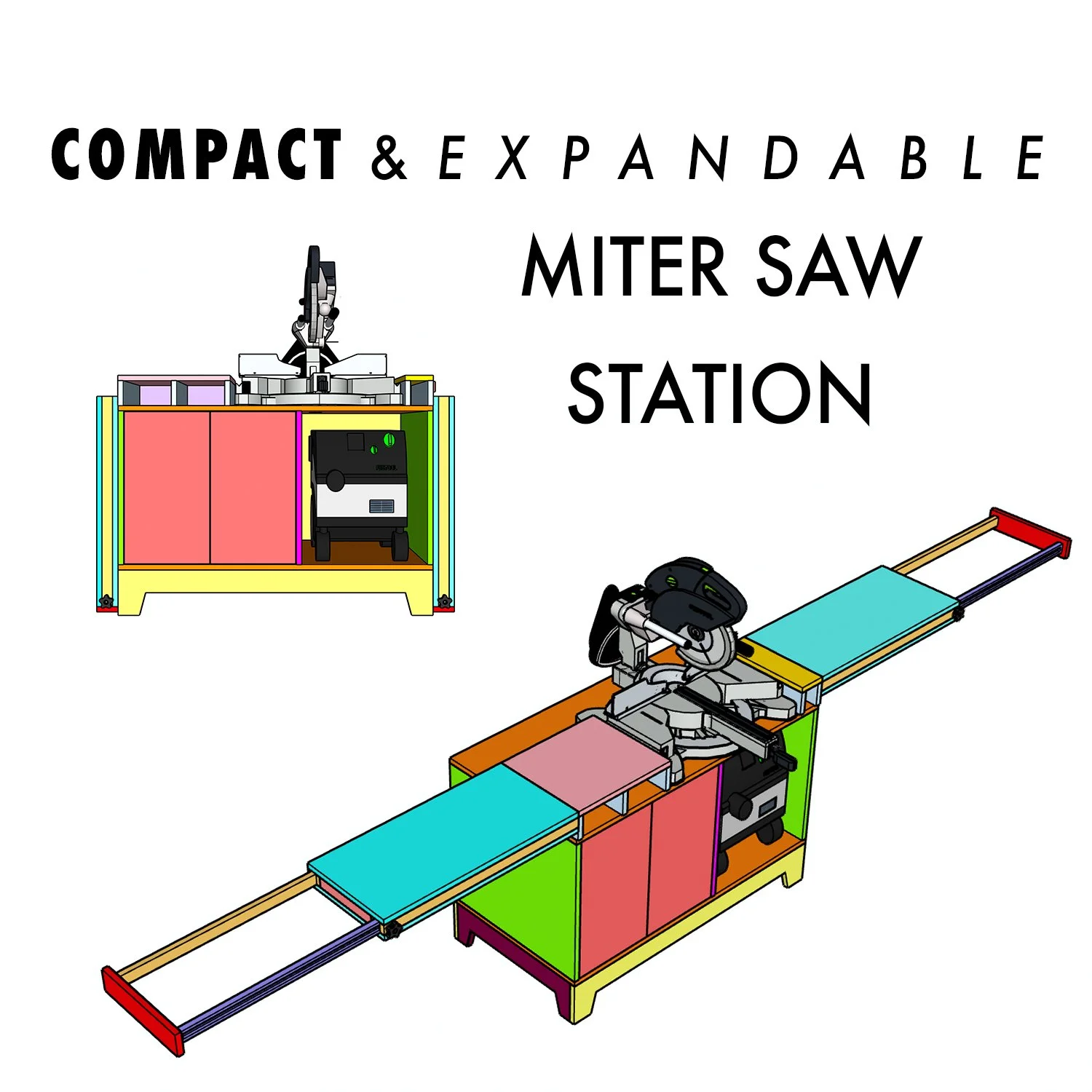 Compact & Expandable Miter Saw Station