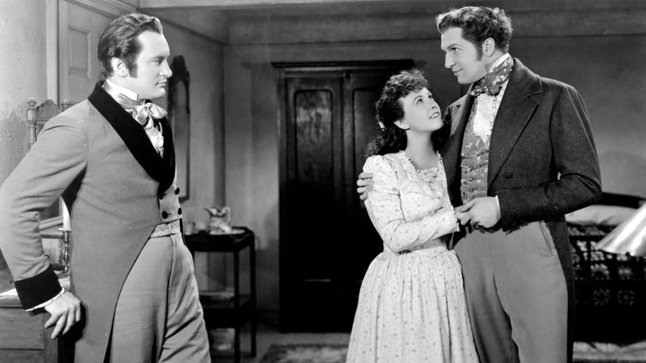 George Sanders as Jaffrey, Margaret Lindsay as Hepzibah, and Vincent Price as Clifford. Via Christina Wehner