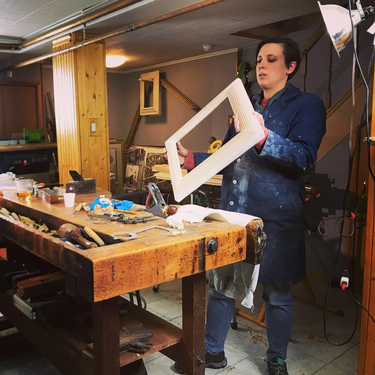 Carrie in her studio .JPG