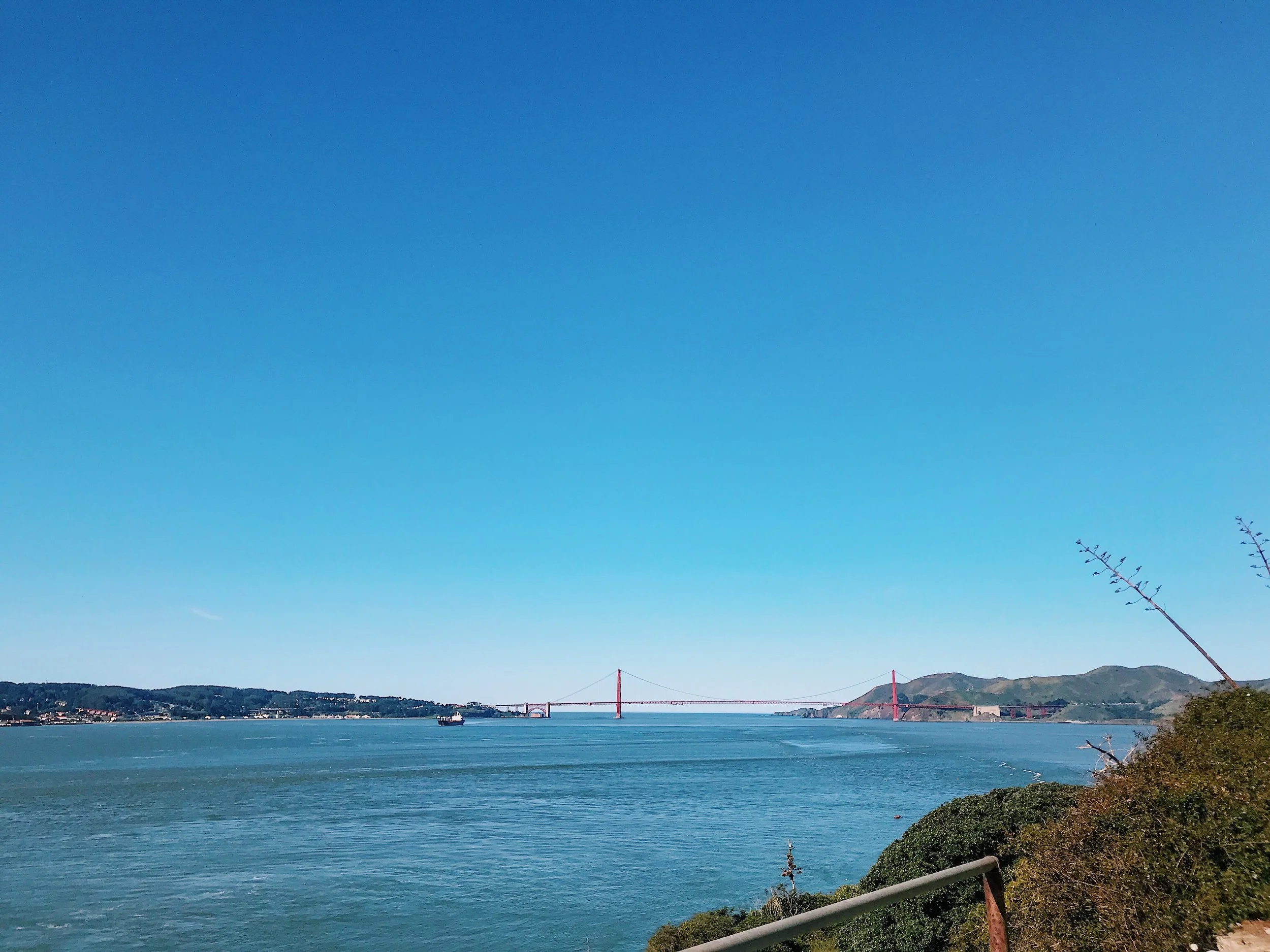 The Golden Gate Bridge from Alcatraz.