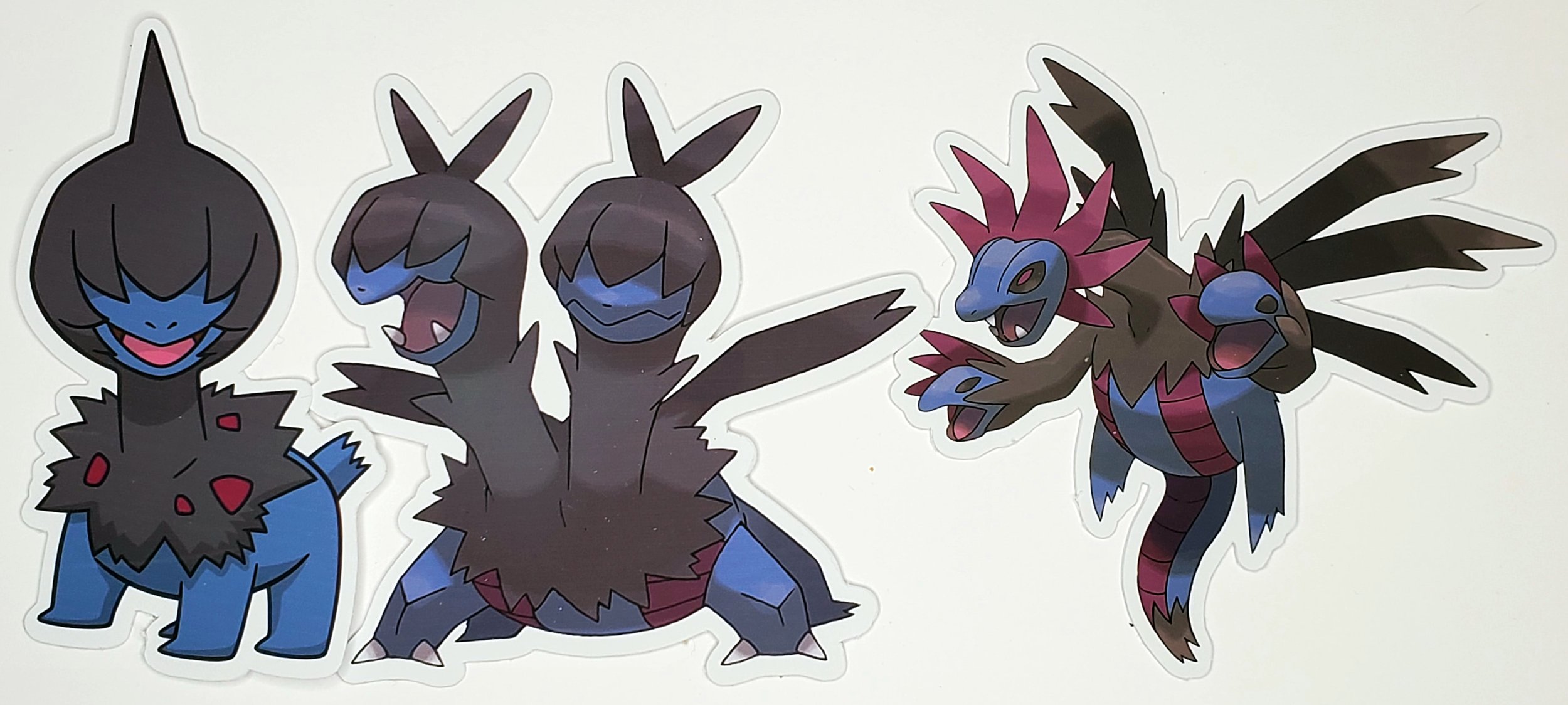 Deino, Zweilous , Hydreigon - 3 Vinyl Sticker Set — Logan Arch