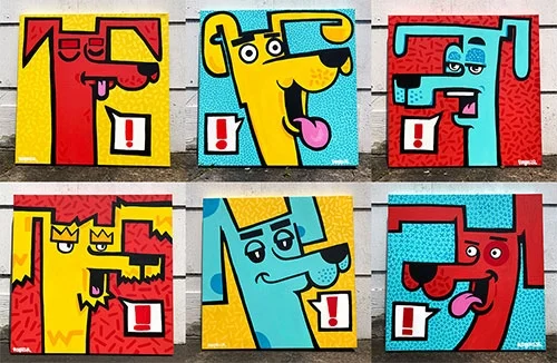 Gone to the Dogs! Top: Lenny, Merle, Jake - Bottom: Scaraboro, Petey, Ruby