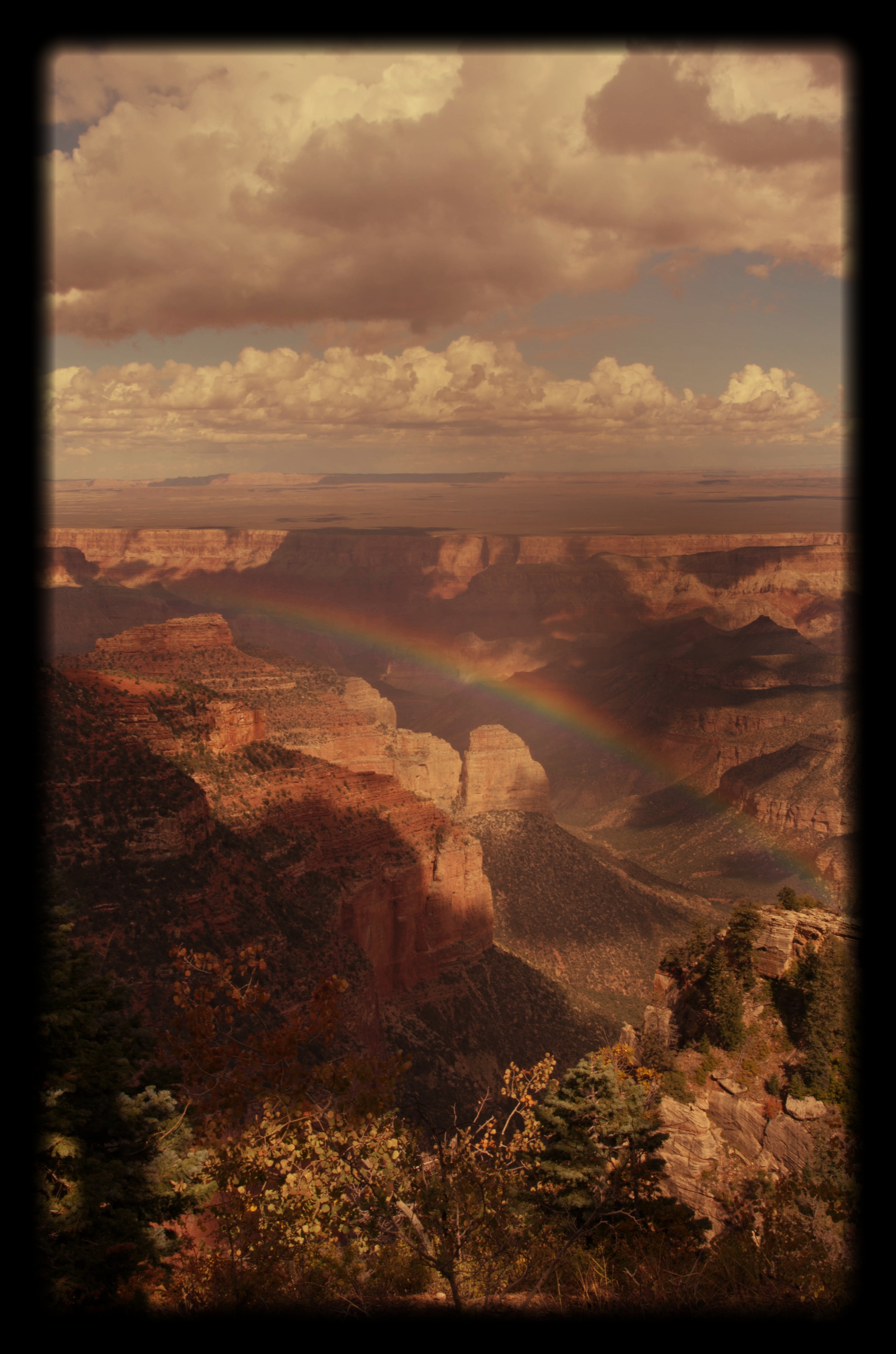 rainbow over the canyon