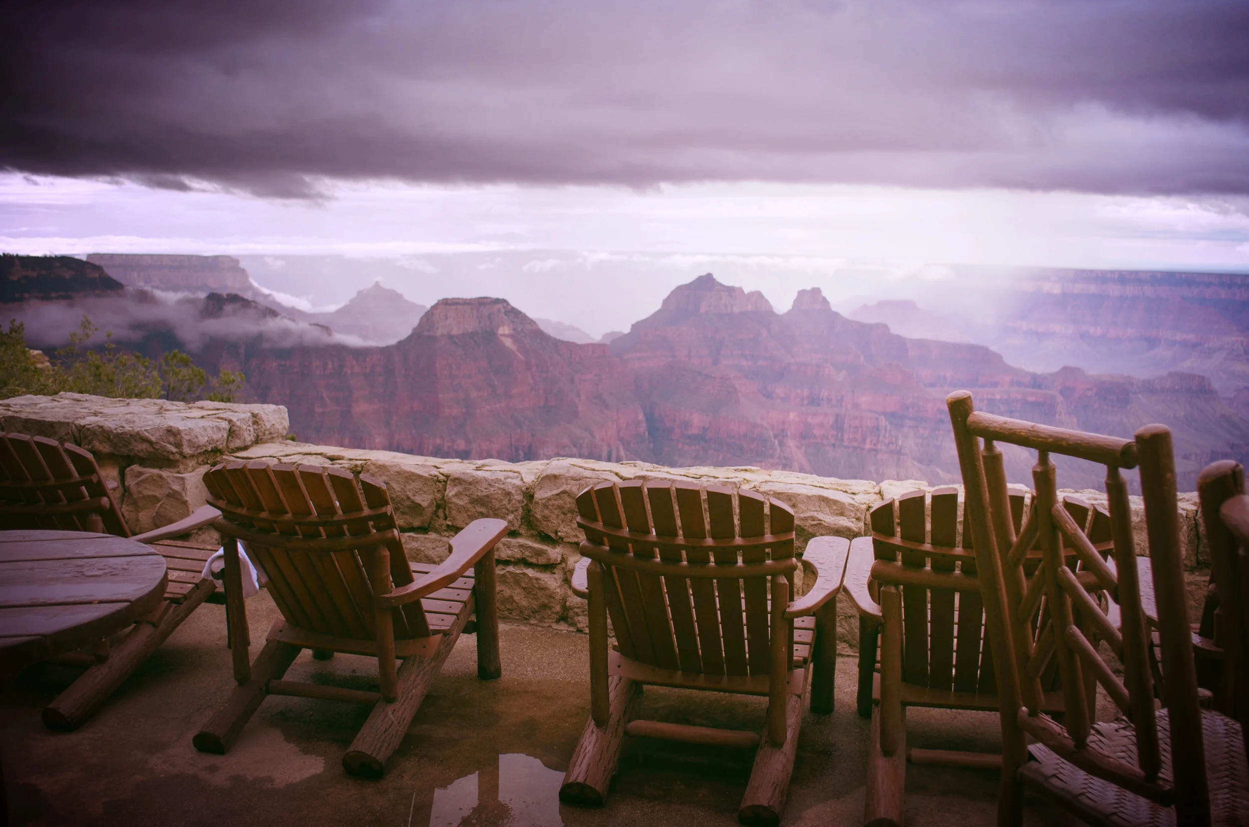 rainy deck