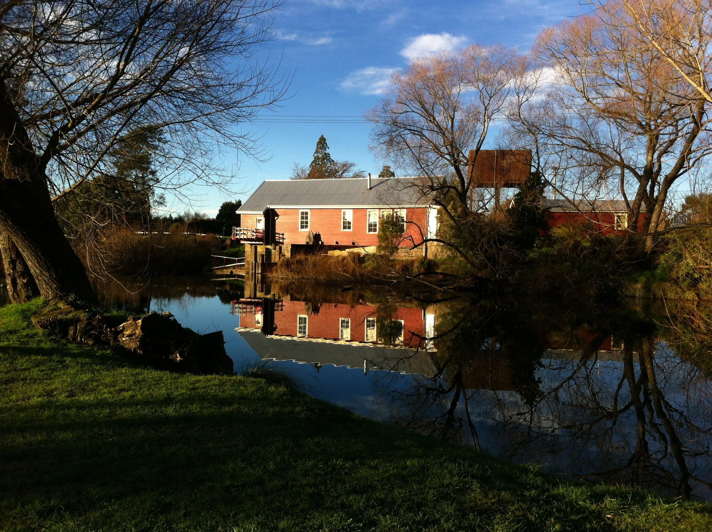 Long shot to power house with reflected image.JPG