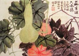 圖三 趙之謙(清末1829~1884年) 「花卉冊之一葫蘆葵花」,1859年,紙本、設色,22.4*31.5公分,上海博物館藏