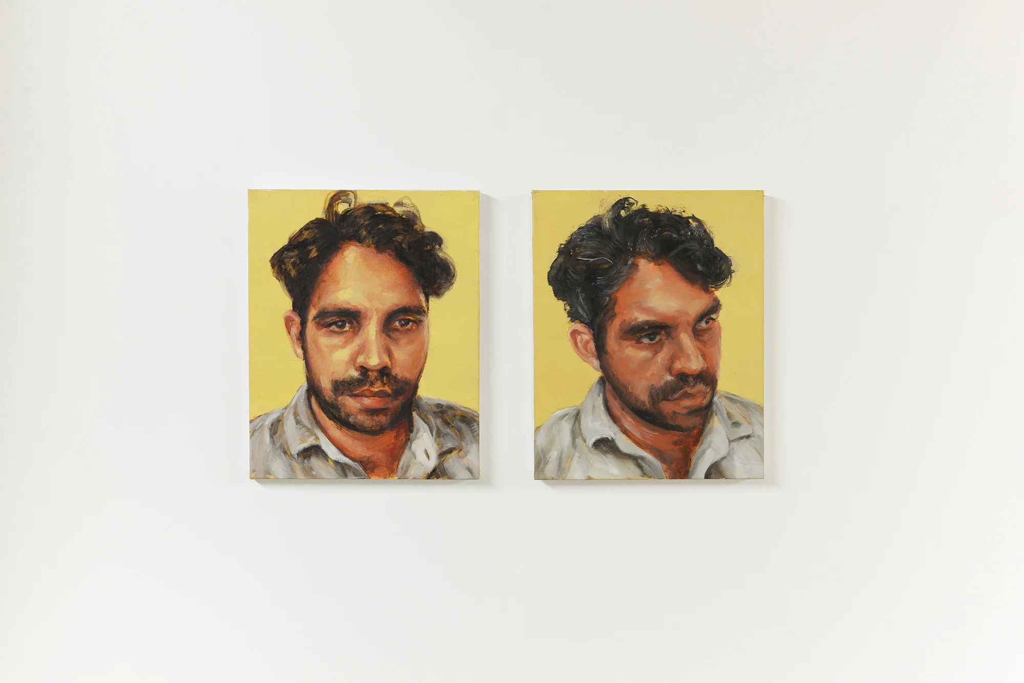 Portrait I and Portrait II 2018 oil on canvasboard each 25.4cm x 20.3cm