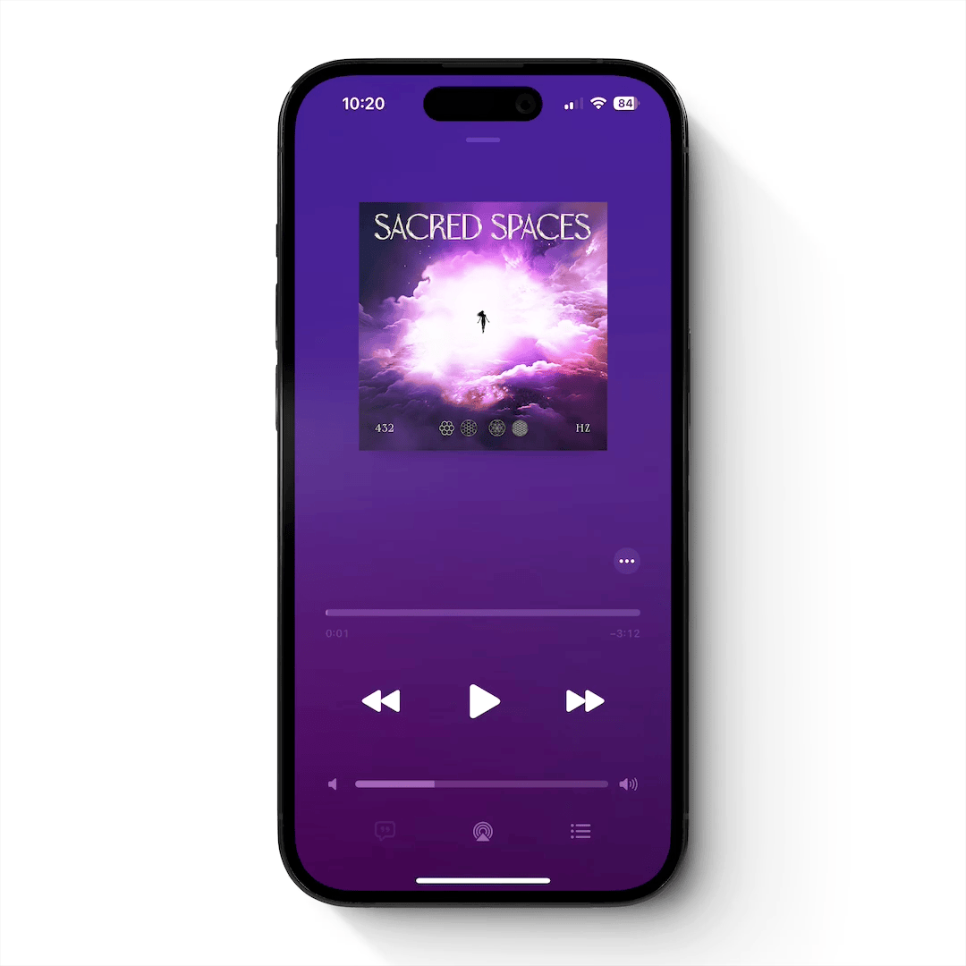 Sacred Spaces Apple Music Mock (in phone).gif